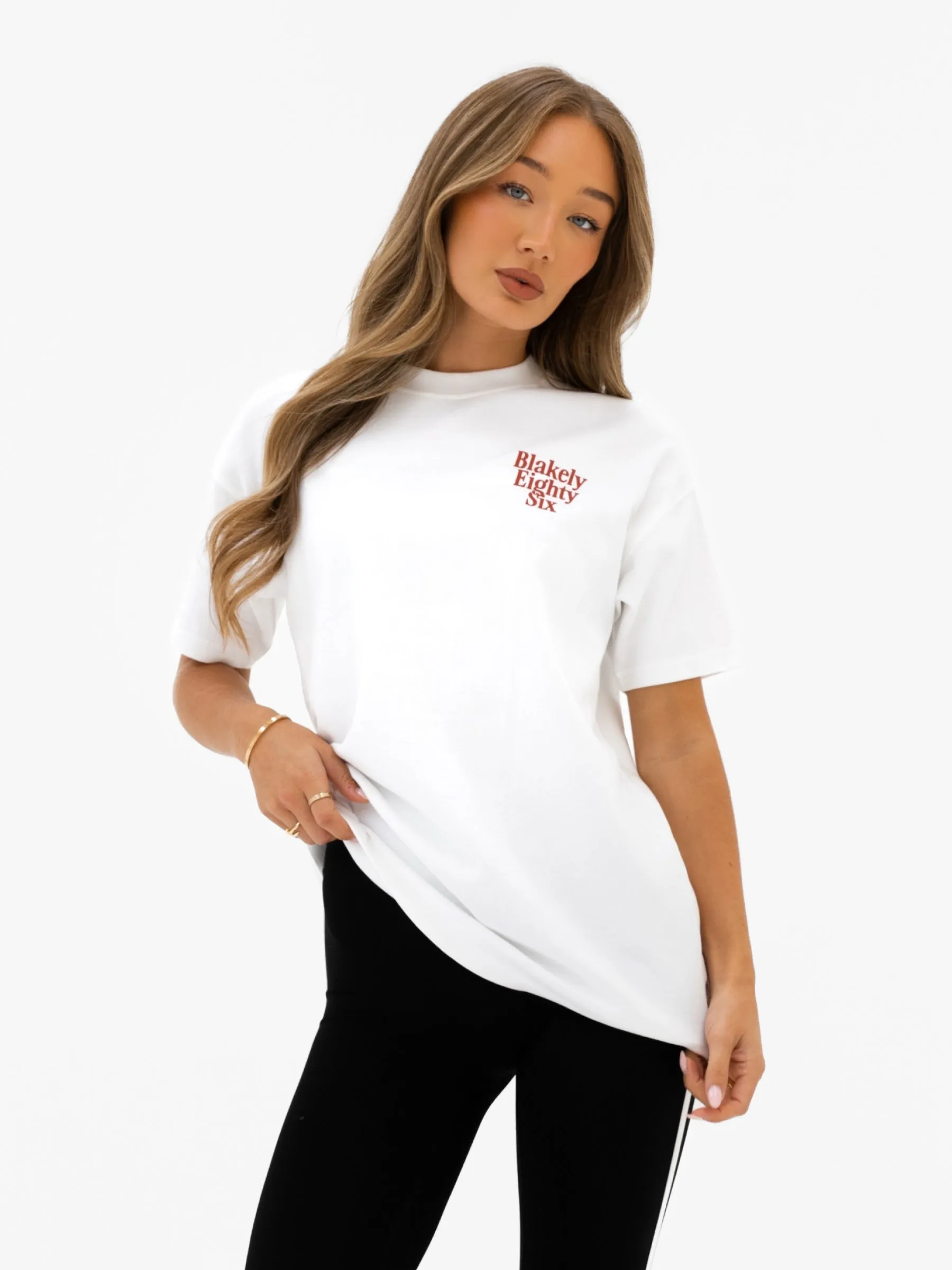 Romi Oversized T-Shirt - Flat White & Washed Red sold by Blakely product image thumbnail 2