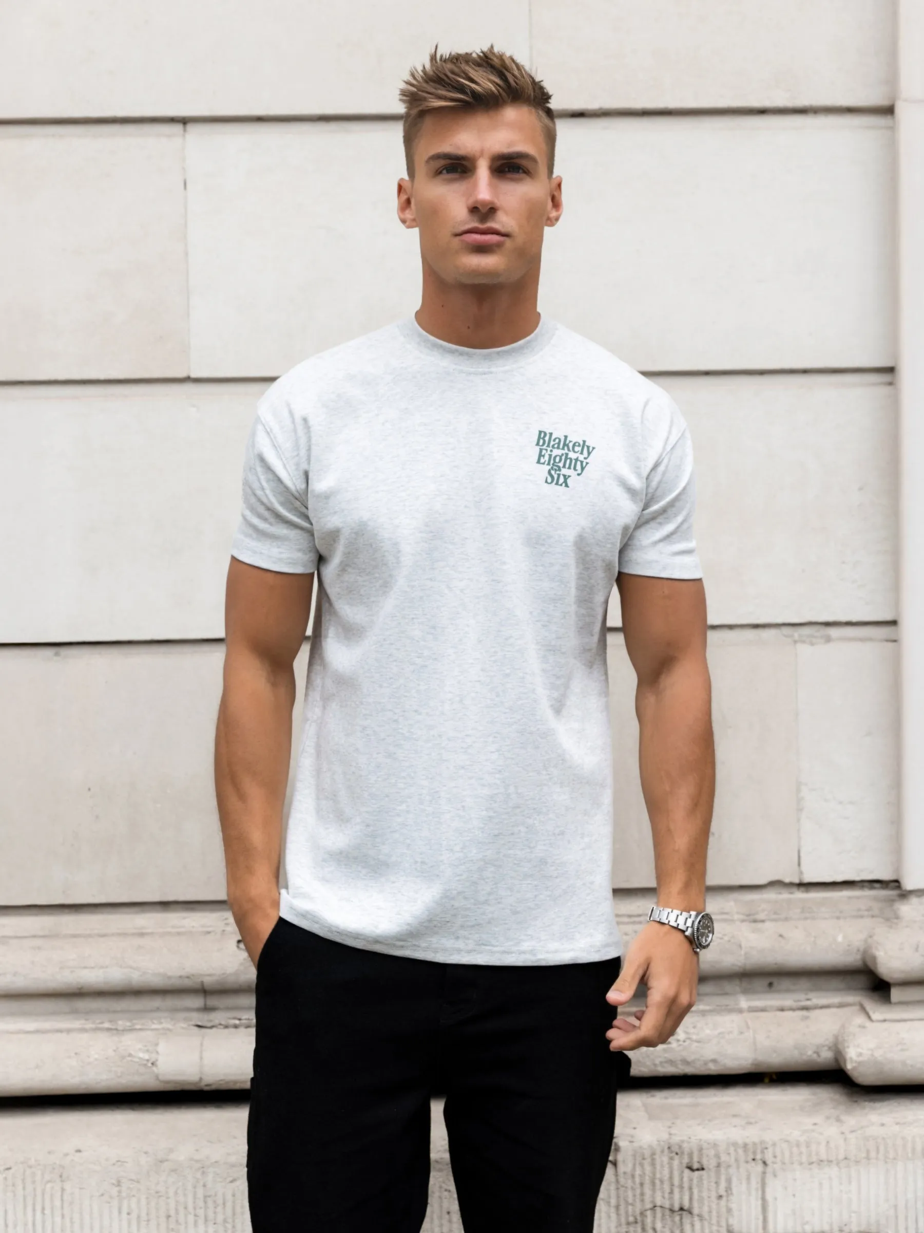 Luke Relaxed T-Shirt - Marl Grey sold by Blakely product image thumbnail 2