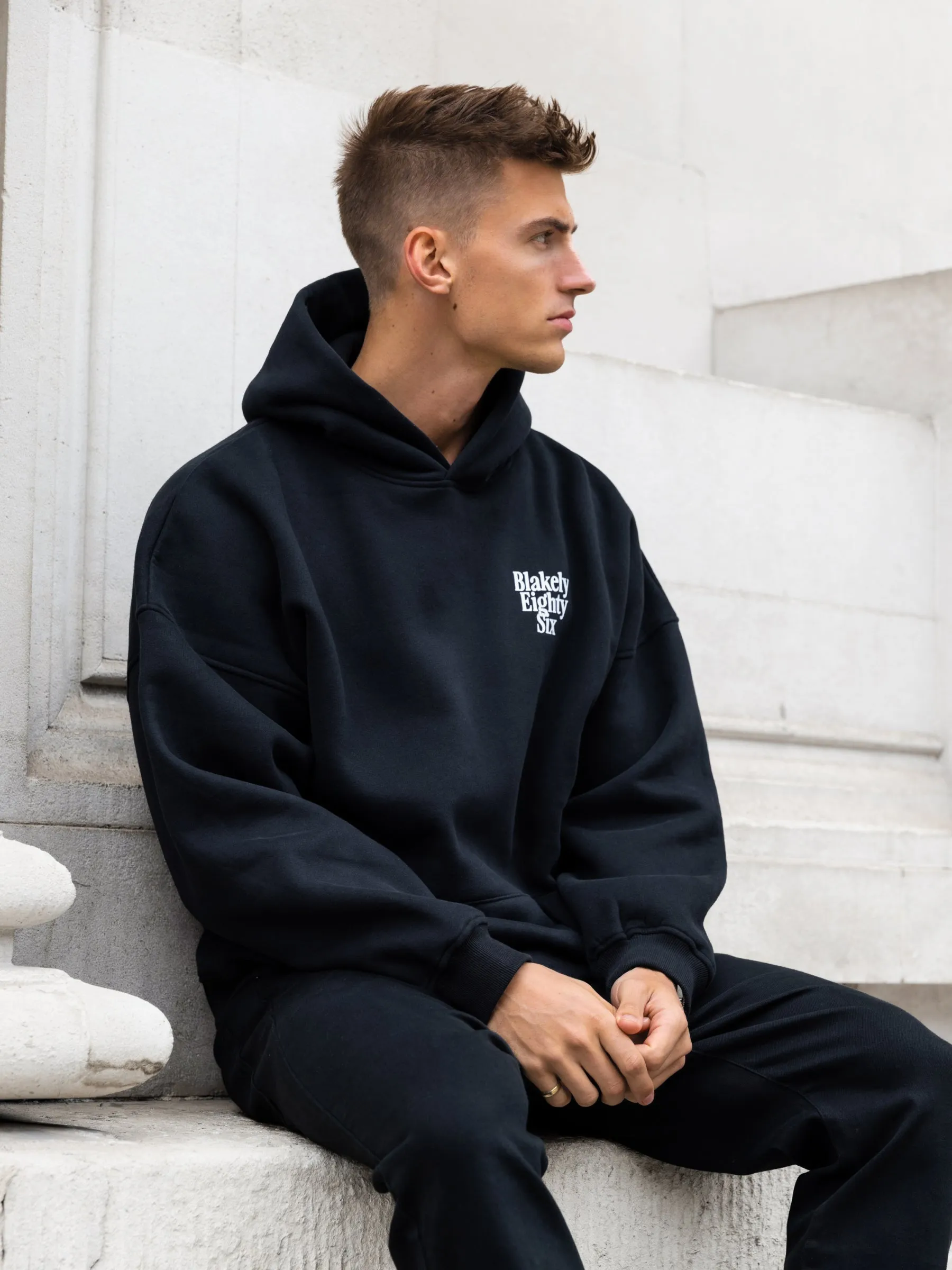 Luke Relaxed Hoodie - Black sold by Blakely product image thumbnail 2