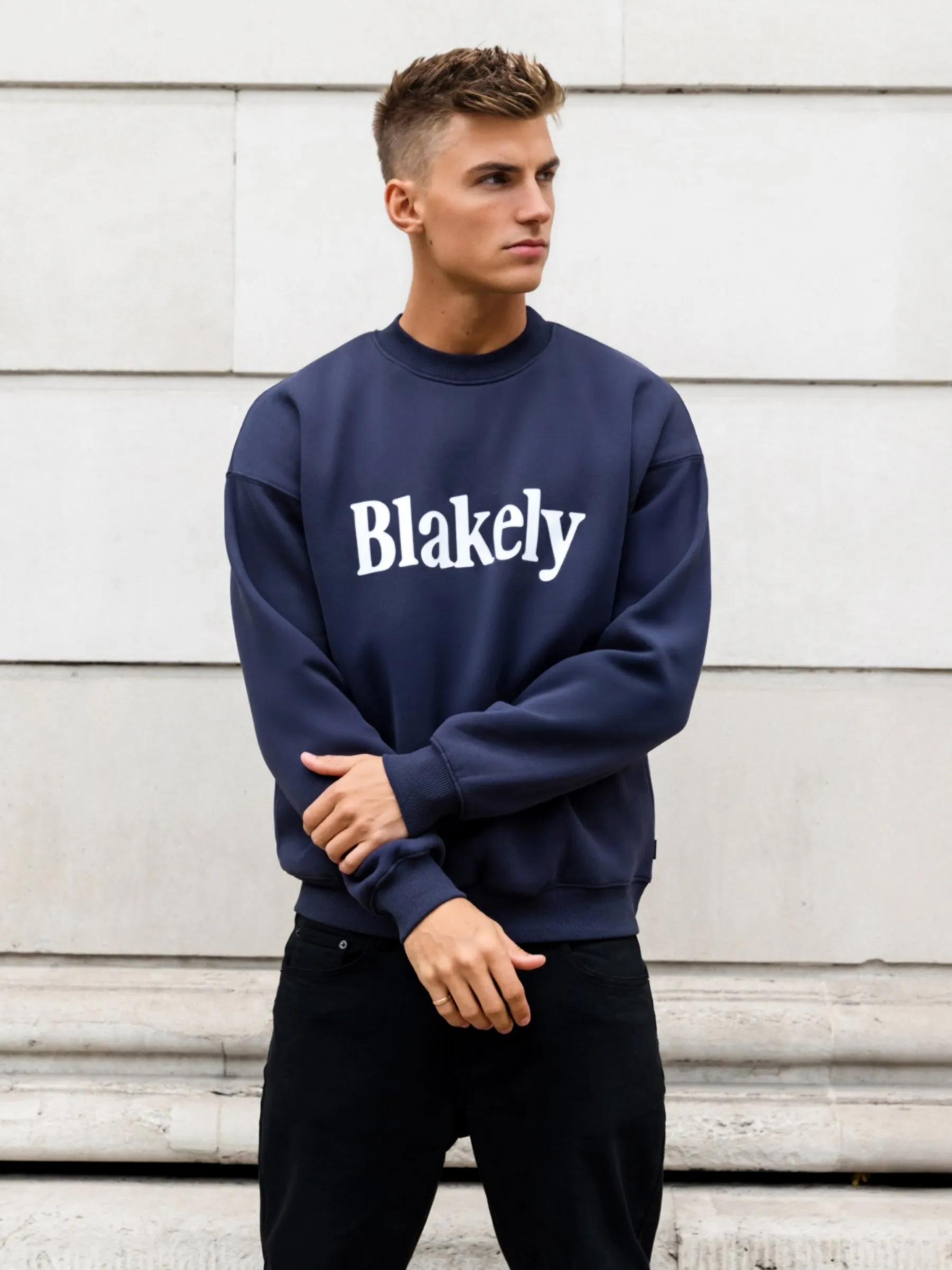 Marlo Relaxed Jumper - True Navy sold by Blakely