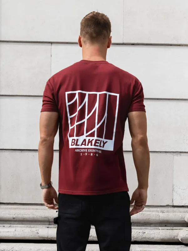 Odell Relaxed T-Shirt - Maroon Red sold by Blakely