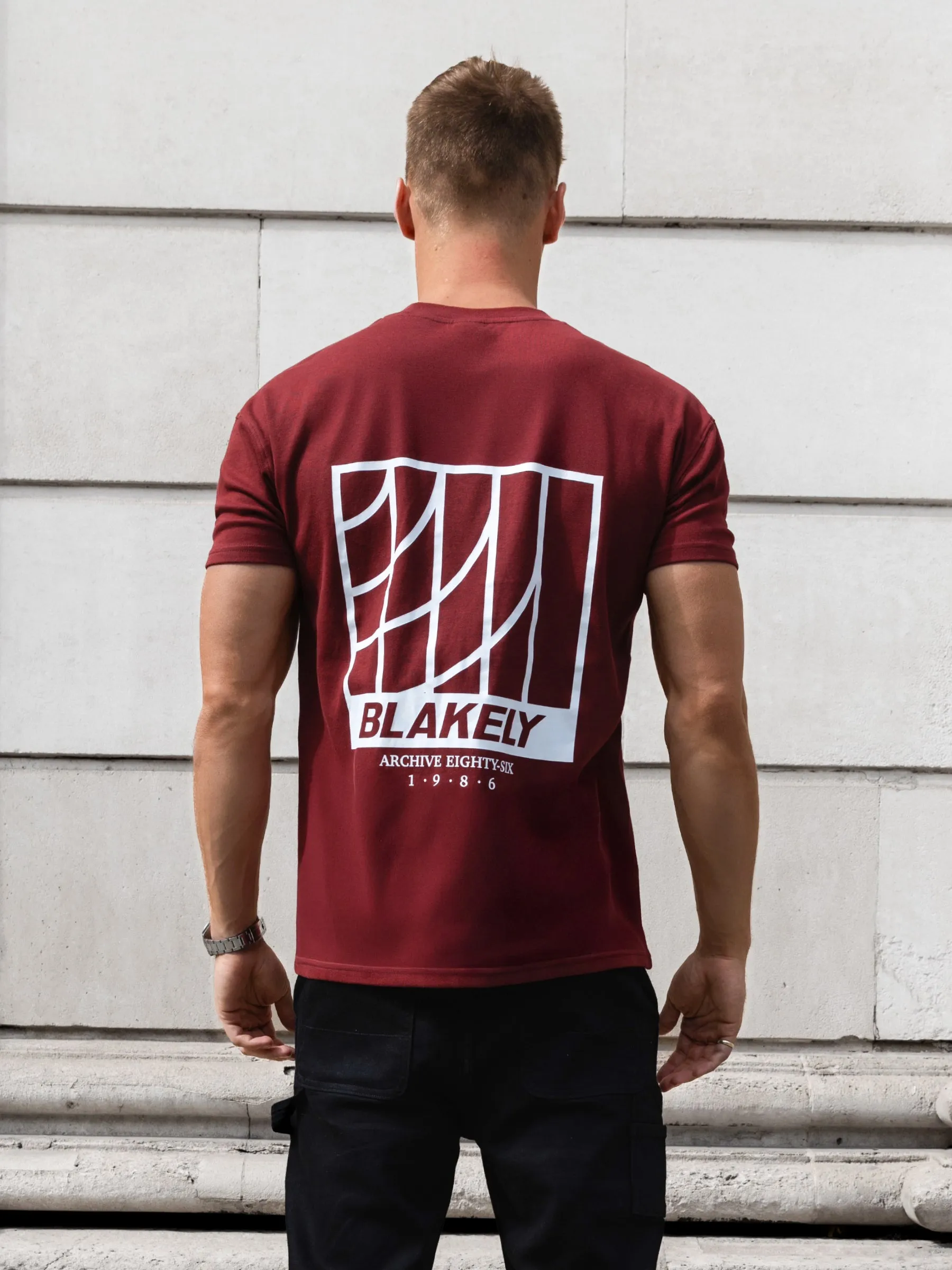 Odell Relaxed T-Shirt - Maroon Red sold by Blakely