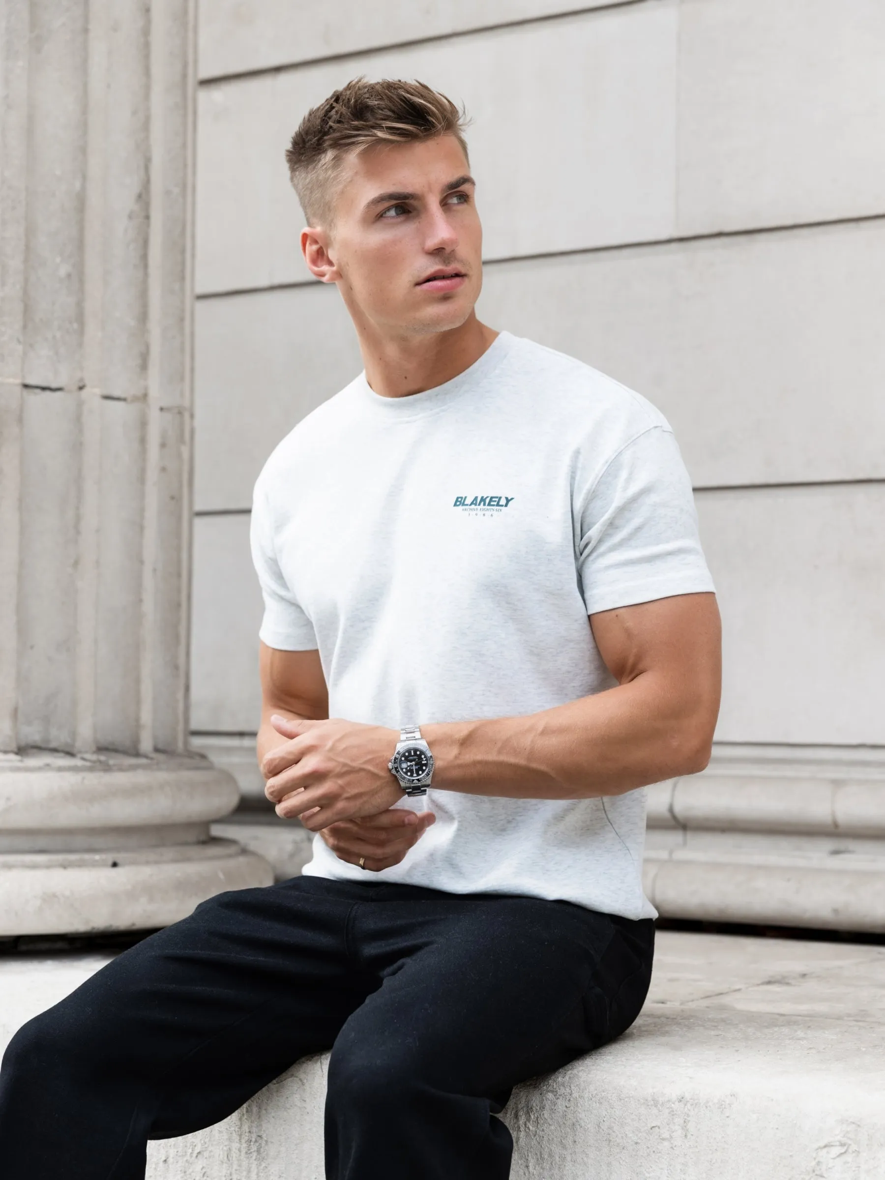Odell Relaxed T-Shirt - Marl Grey sold by Blakely product image thumbnail 2