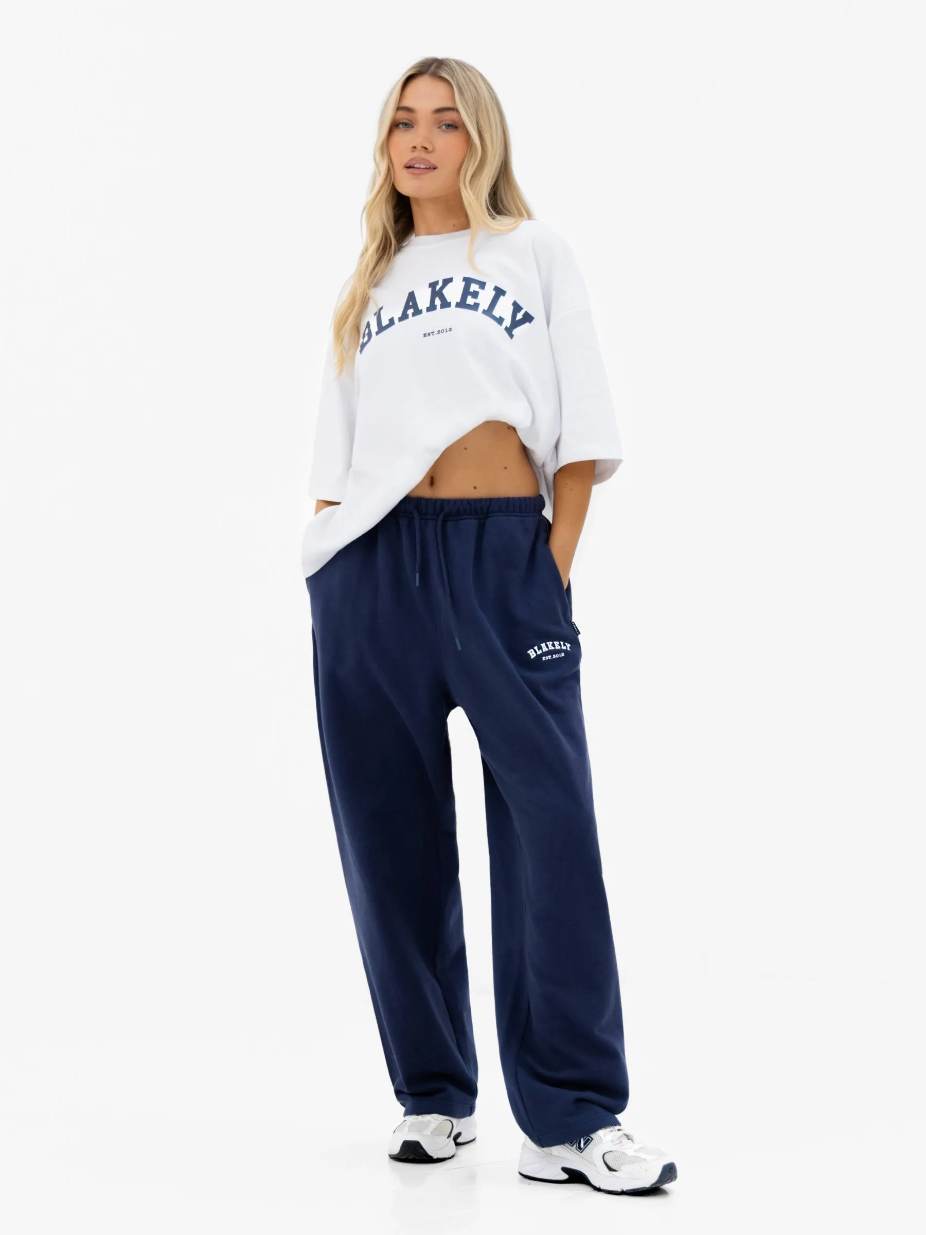 Varsity Ultra Oversized T-Shirt - White & True Navy sold by Blakely product image thumbnail 3