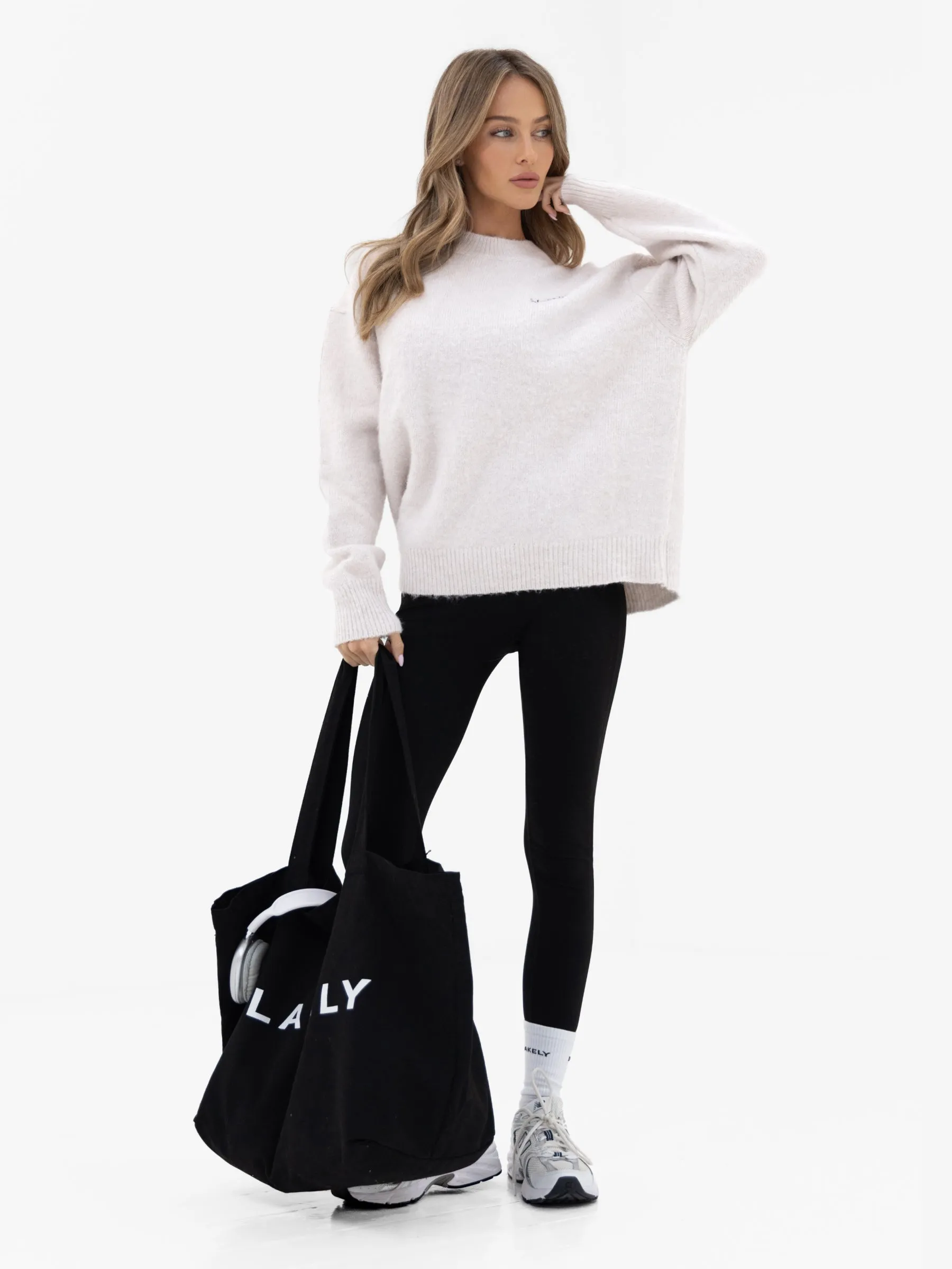 Marley Oversized Knitted Jumper - Marl White sold by Blakely product image thumbnail 3