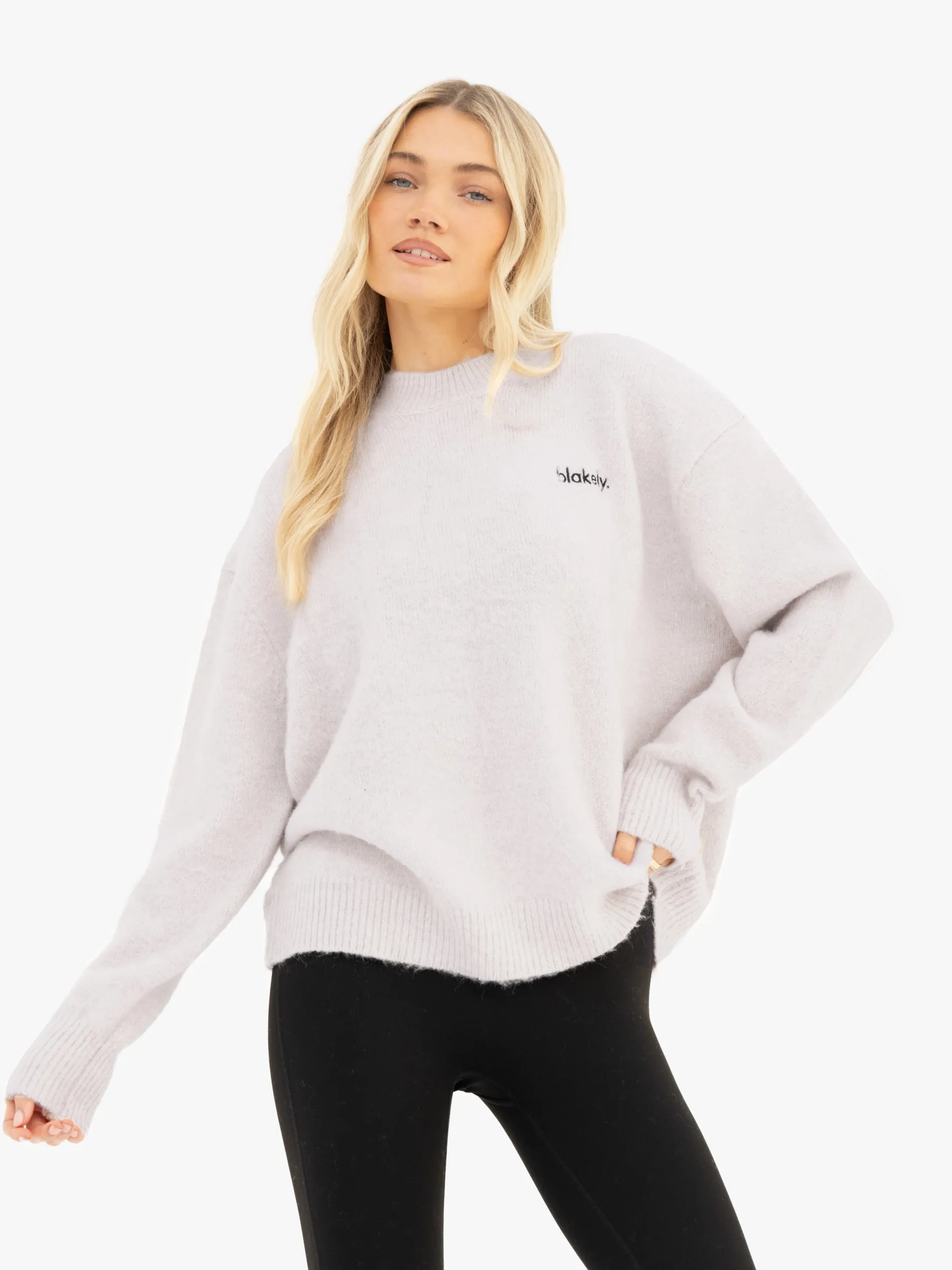 Marley Oversized Knitted Jumper - Marl White sold by Blakely
