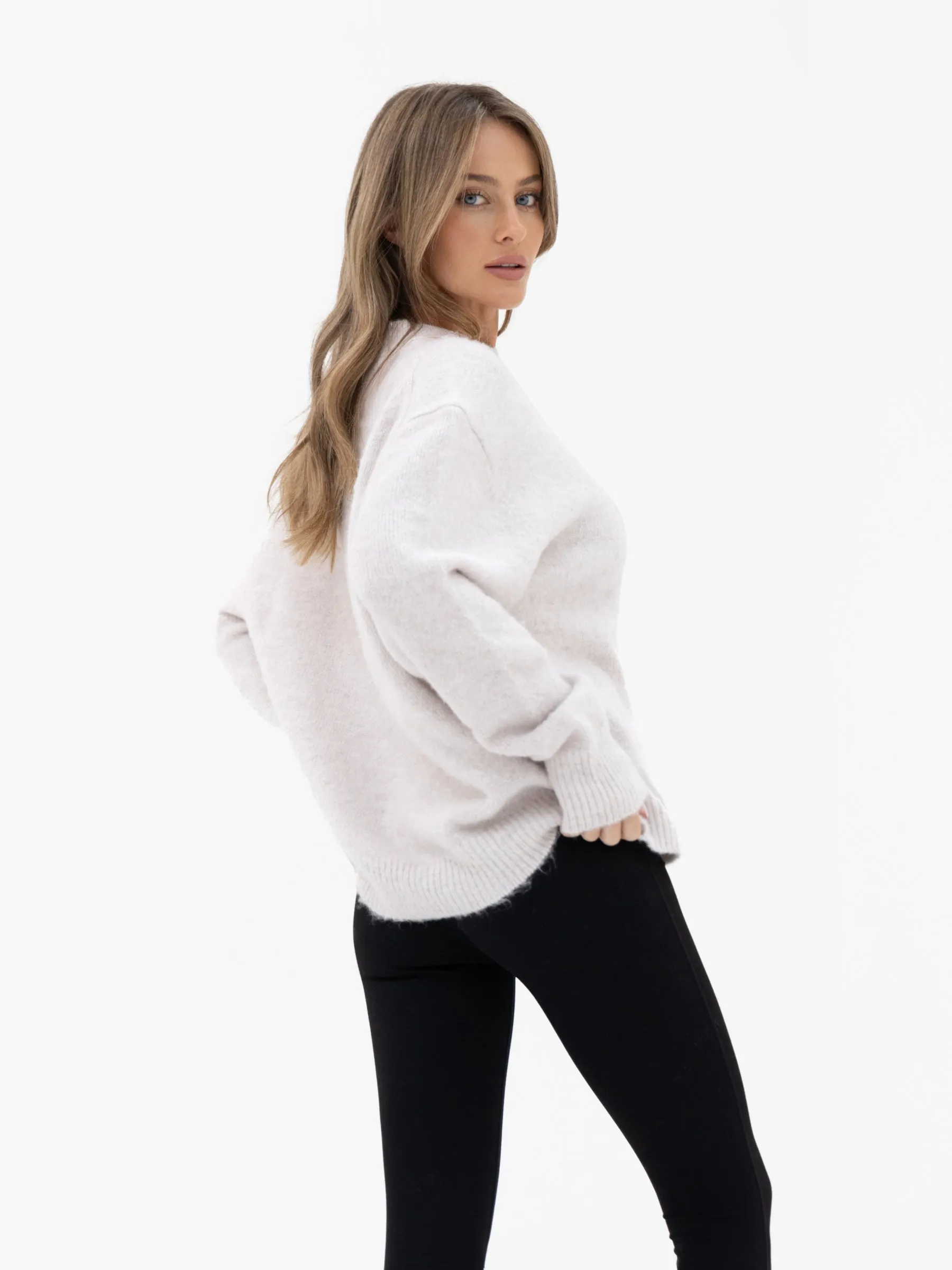 Marley Oversized Knitted Jumper - Marl White sold by Blakely product image thumbnail 2