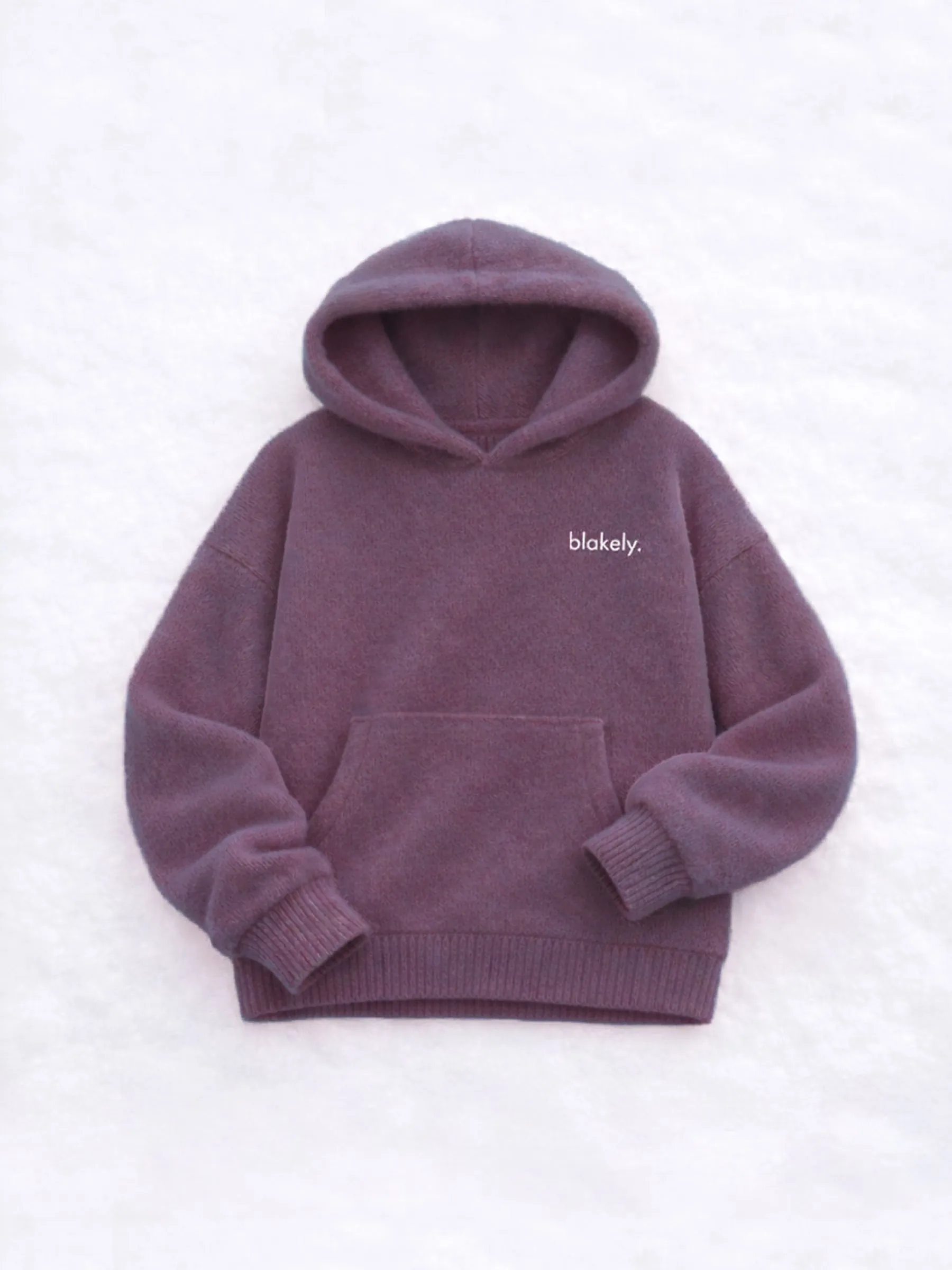 Mason Relaxed Knitted Hoodie - Plum sold by Blakely product image thumbnail 3