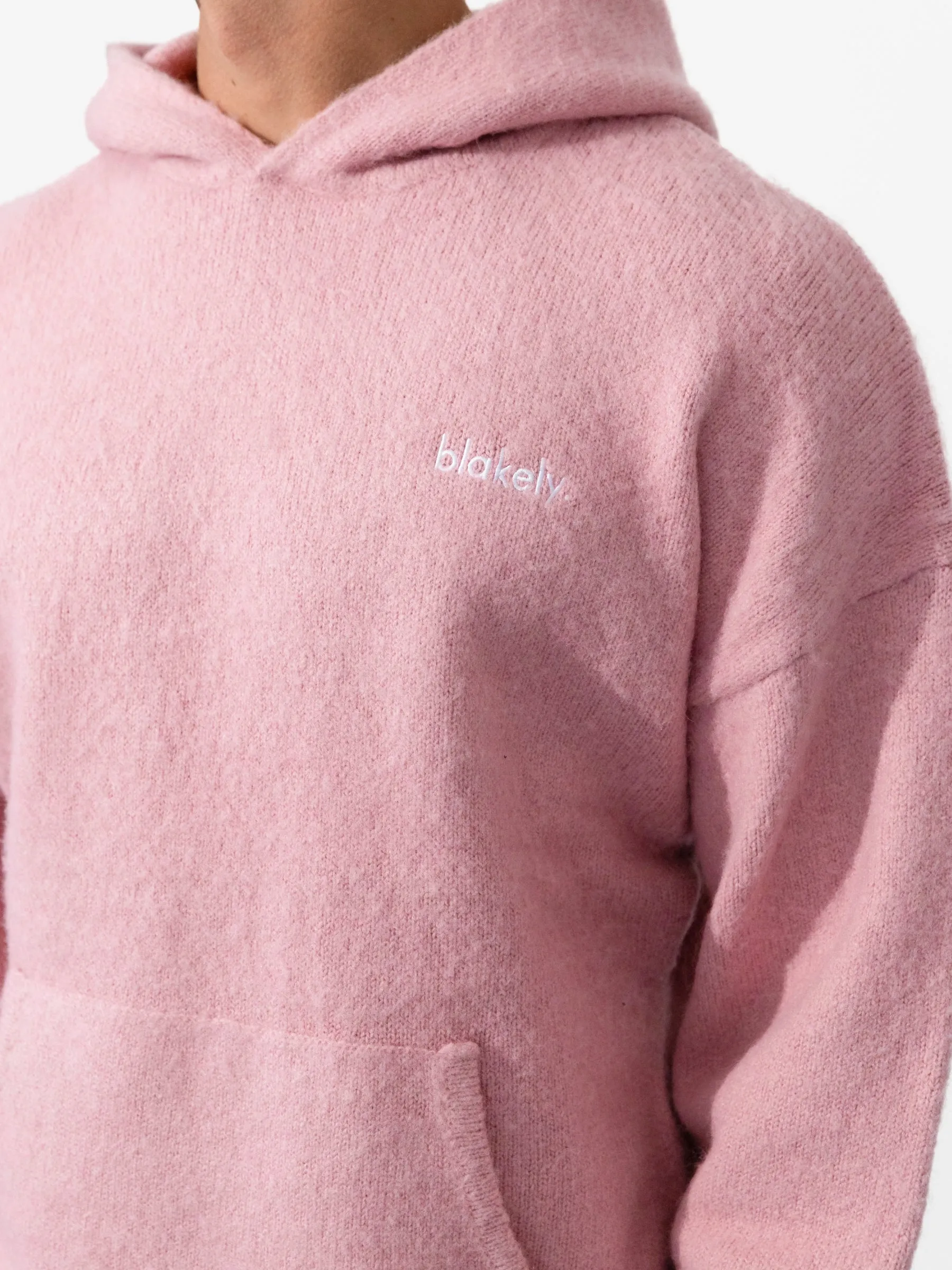 Mason Relaxed Knitted Hoodie - Pink sold by Blakely product image thumbnail 3