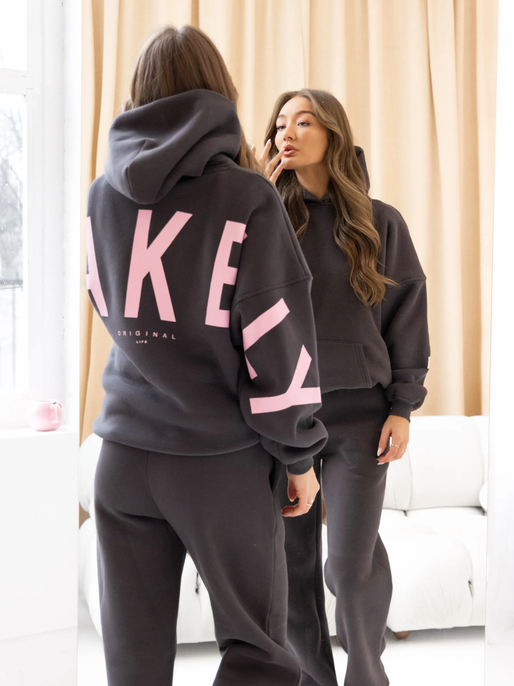 Isabel Oversized Hoodie - Charcoal & Rose Pink sold by Blakely product image thumbnail 3