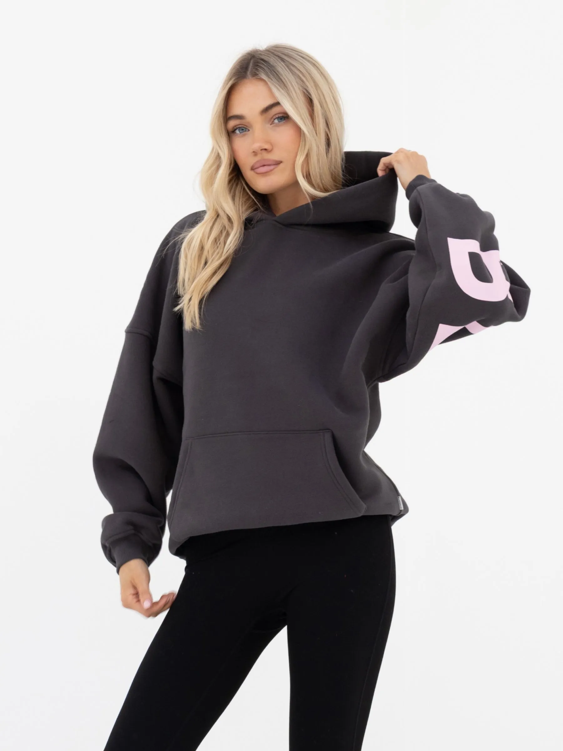 Isabel Oversized Hoodie - Charcoal & Rose Pink sold by Blakely product image thumbnail 2