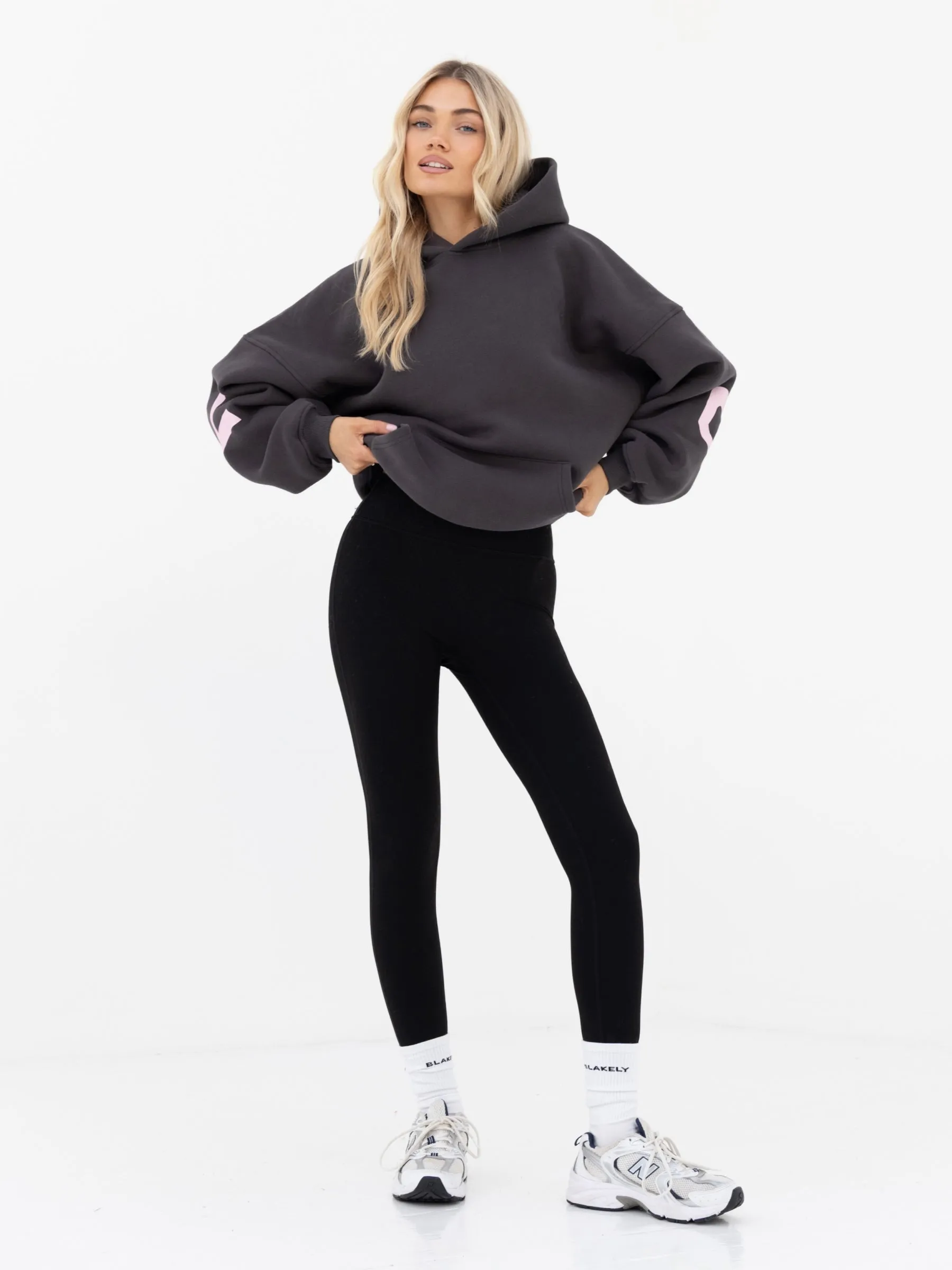 Isabel Oversized Hoodie - Charcoal & Rose Pink sold by Blakely product image thumbnail 4