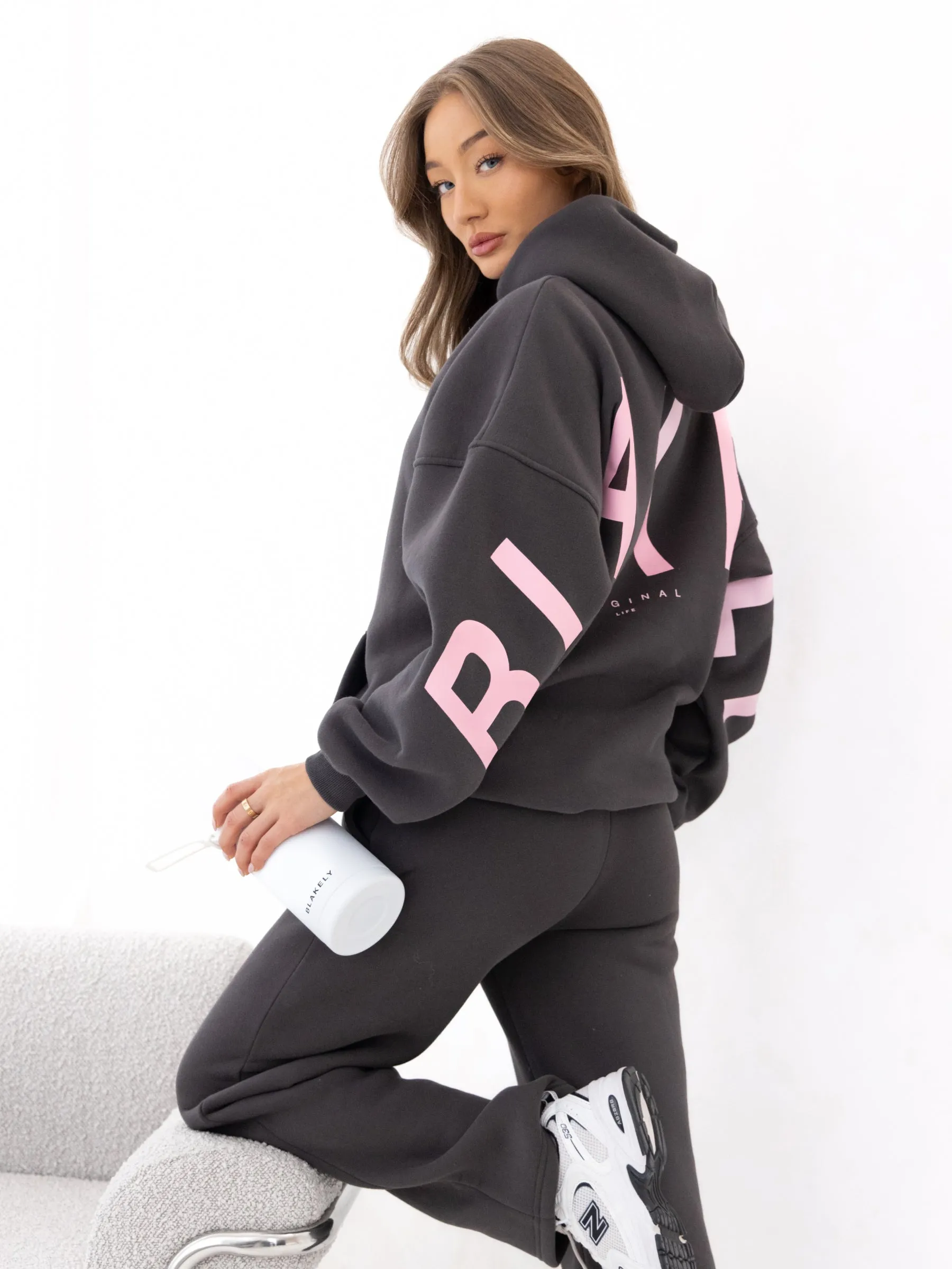 Isabel Oversized Hoodie - Charcoal & Rose Pink sold by Blakely product image thumbnail 5
