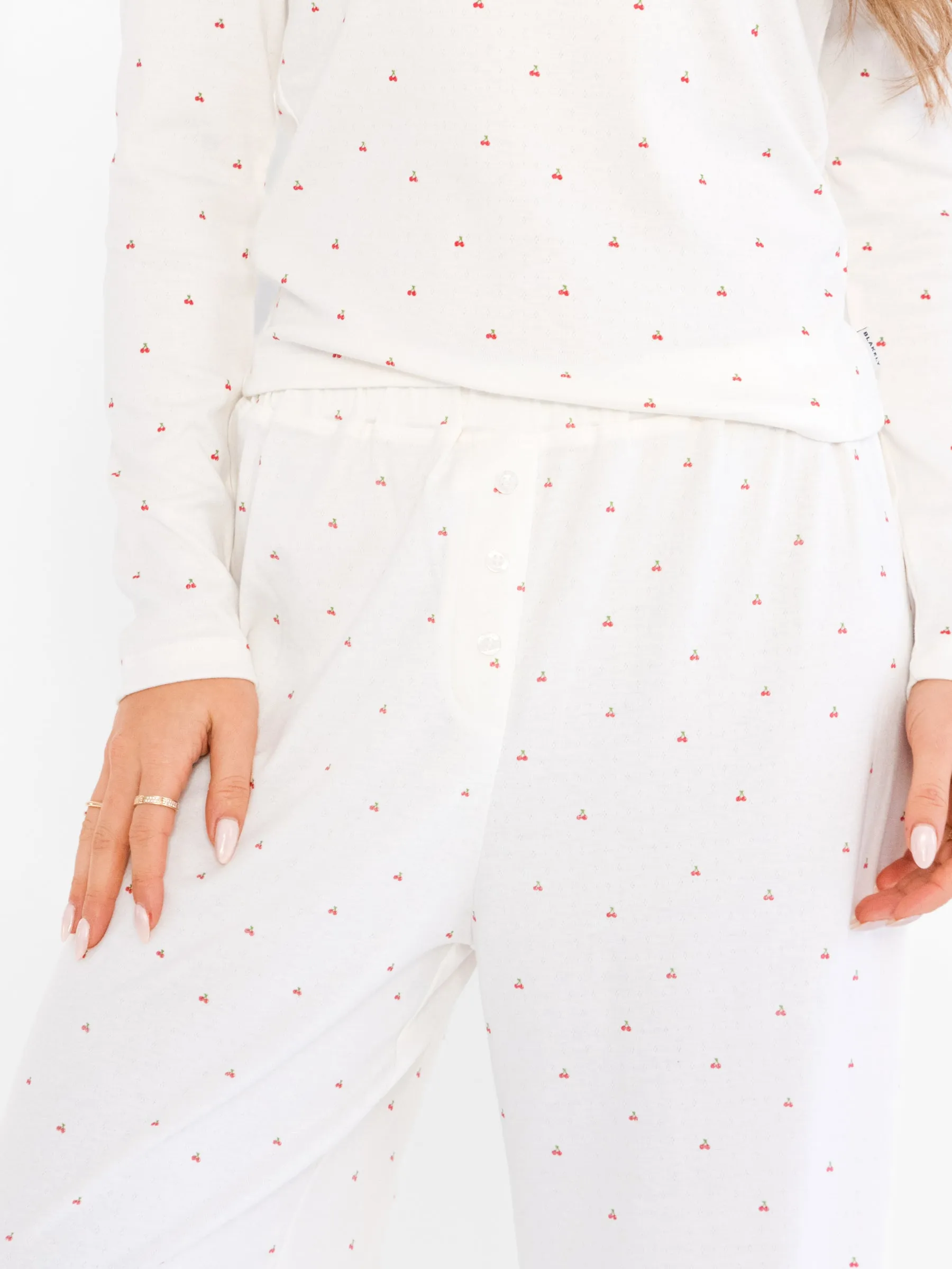 Avery Pointelle Trousers - Cherry Print sold by Blakely product image thumbnail 5