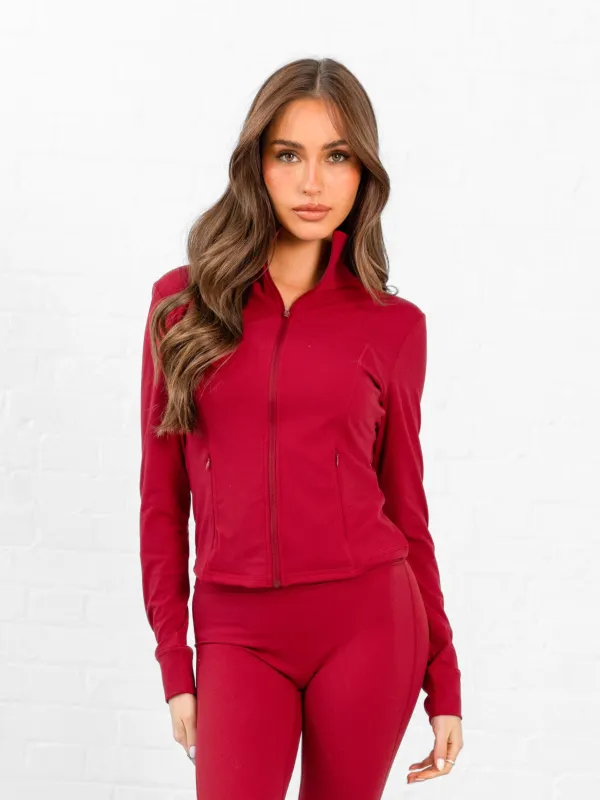 SculptForm Full Zip Jacket - Cherry Red made by Blakely