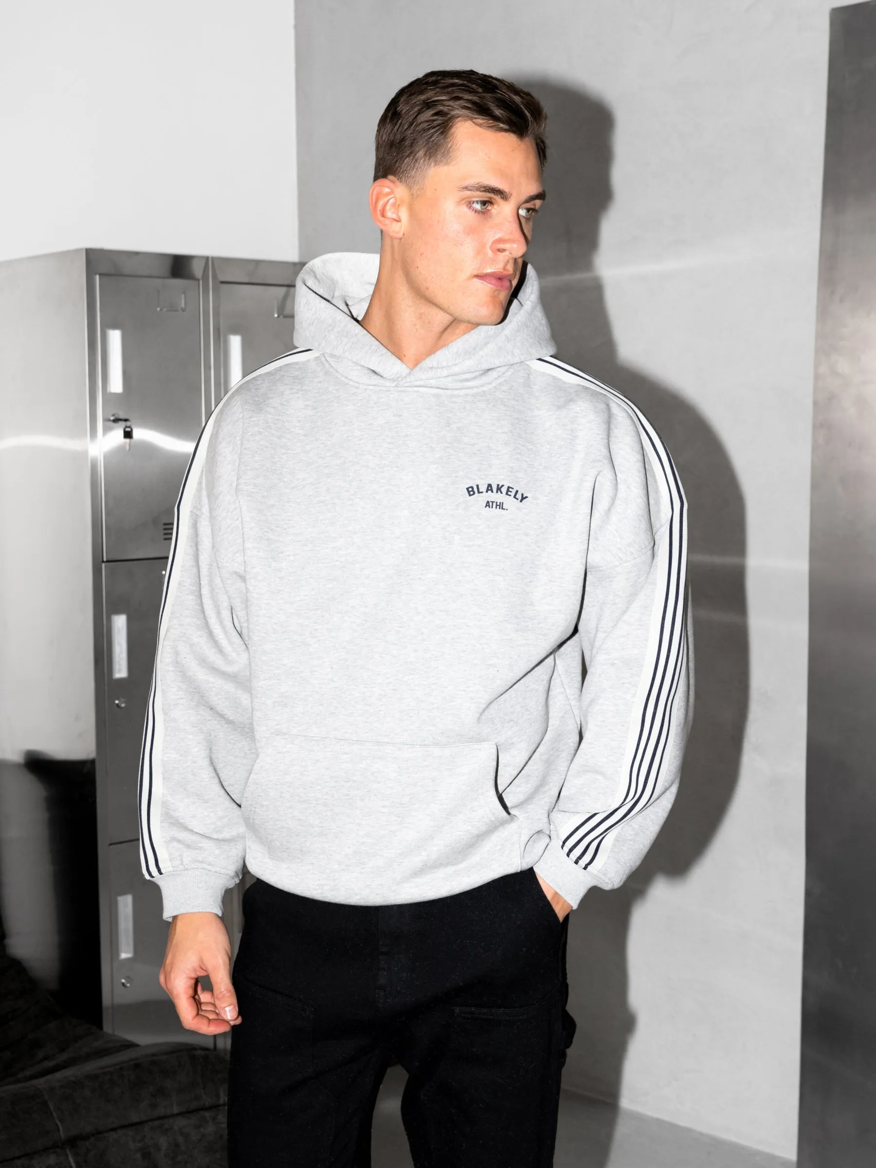 Zayd Relaxed Hoodie - Marl Grey sold by Blakely