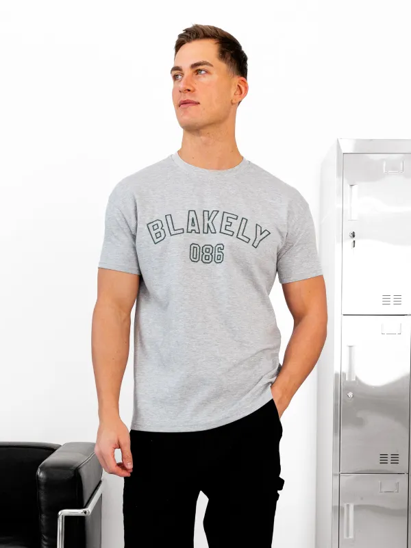 Miles Chain Stitch Relaxed T-Shirt - Marl Grey made by Blakely