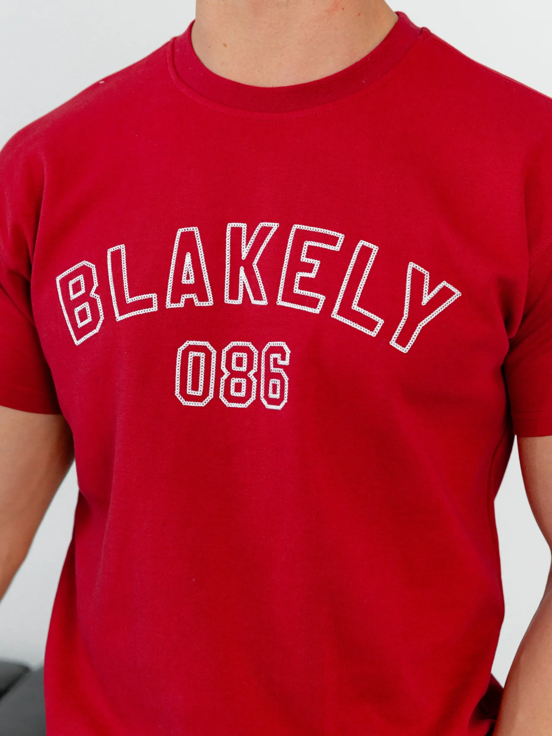 Miles Chain Stitch Relaxed T-Shirt - Red sold by Blakely product image thumbnail 4