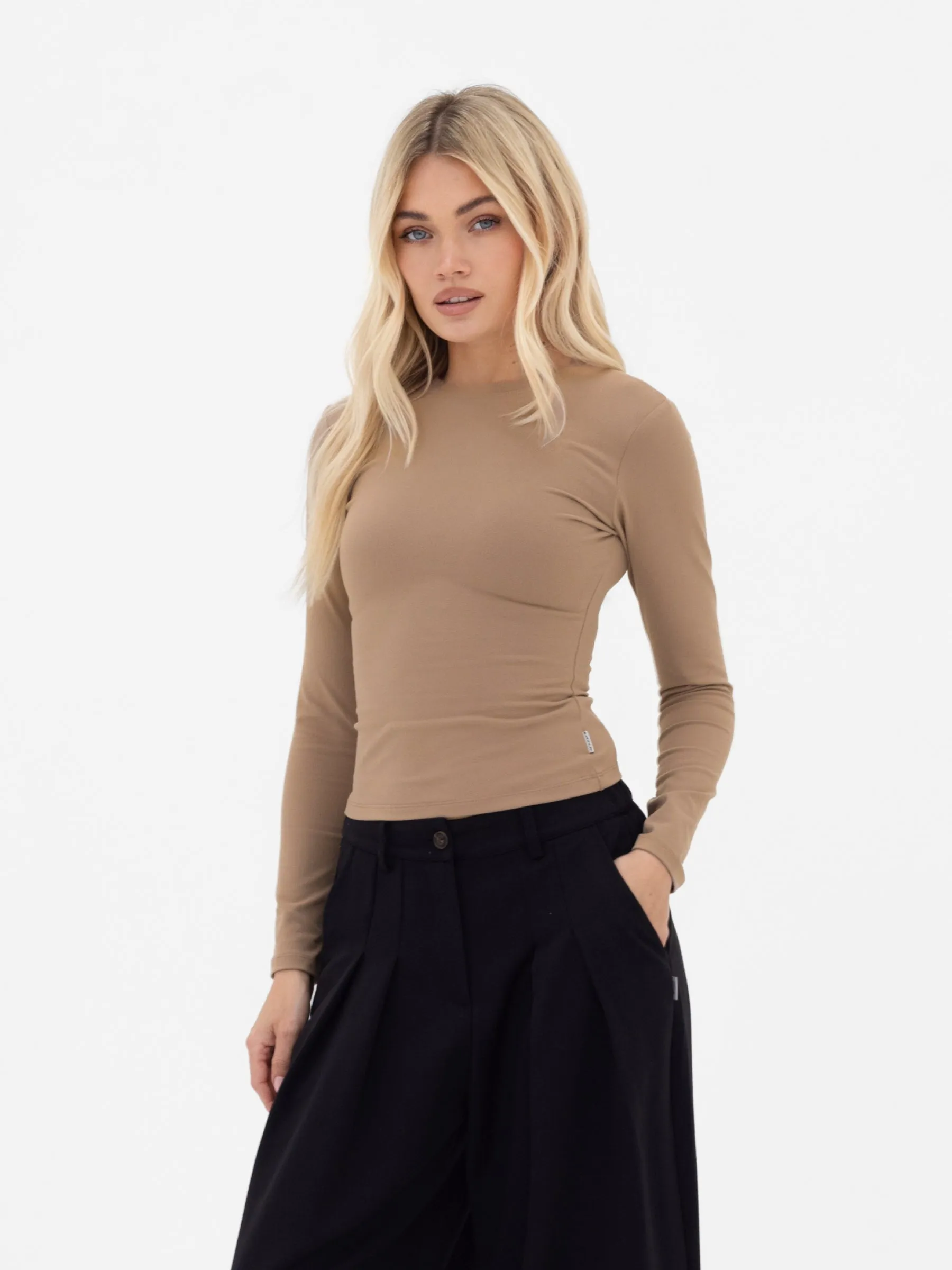 Lucia Long Sleeve Top - Tan sold by Blakely