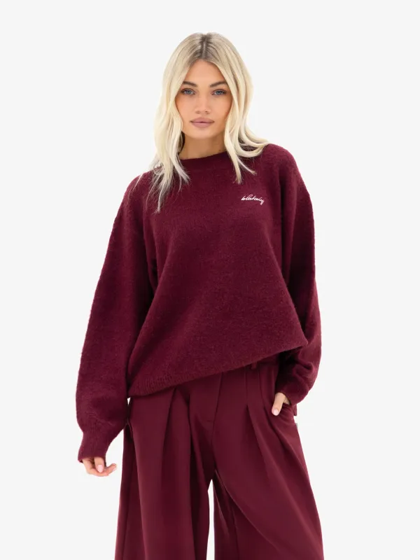 Mindy Knitted Jumper - Burgundy made by Blakely