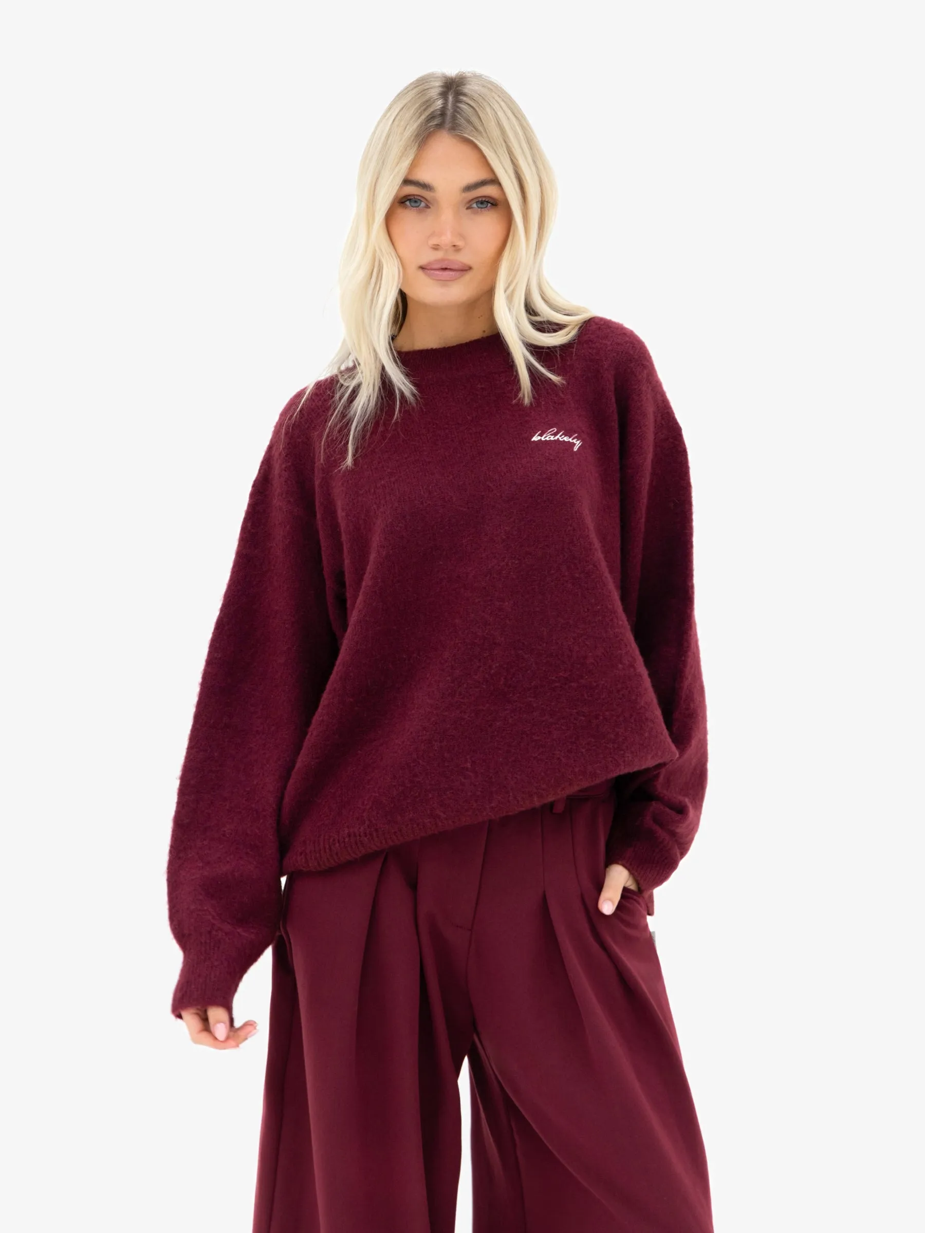 Mindy Knitted Jumper - Burgundy sold by Blakely