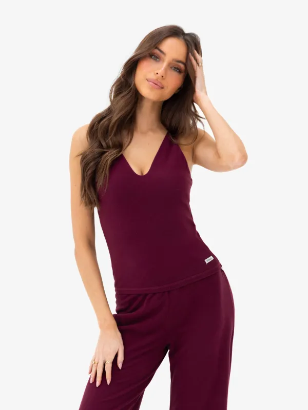 Nellie Vest Top - Rich Burgundy made by Blakely