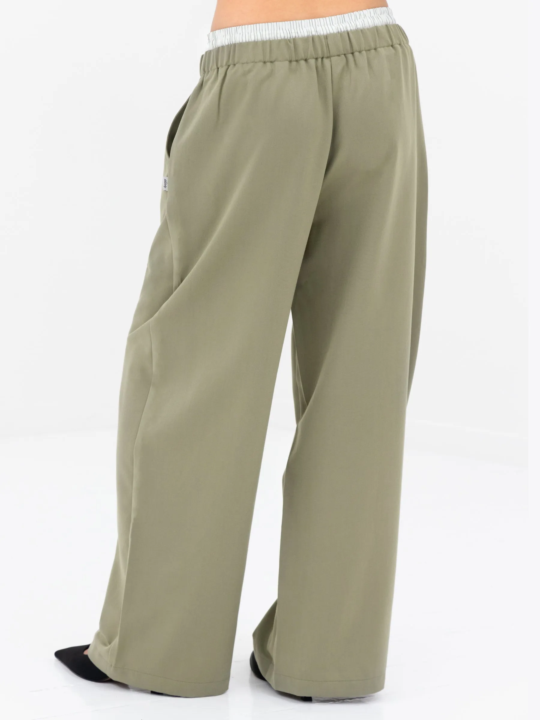 Alana Double Waist Trousers - Warm Olive sold by Blakely product image thumbnail 2