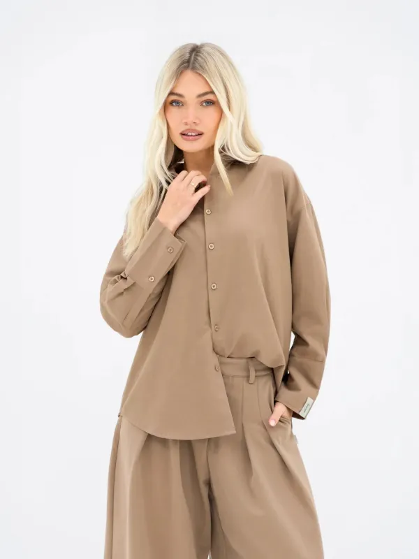 Sabrina Oversized Shirt - Tan sold by Blakely