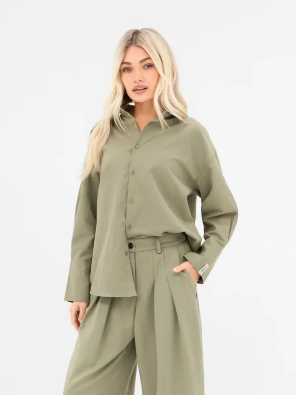 Sabrina Oversized Shirt - Warm Olive sold by Blakely