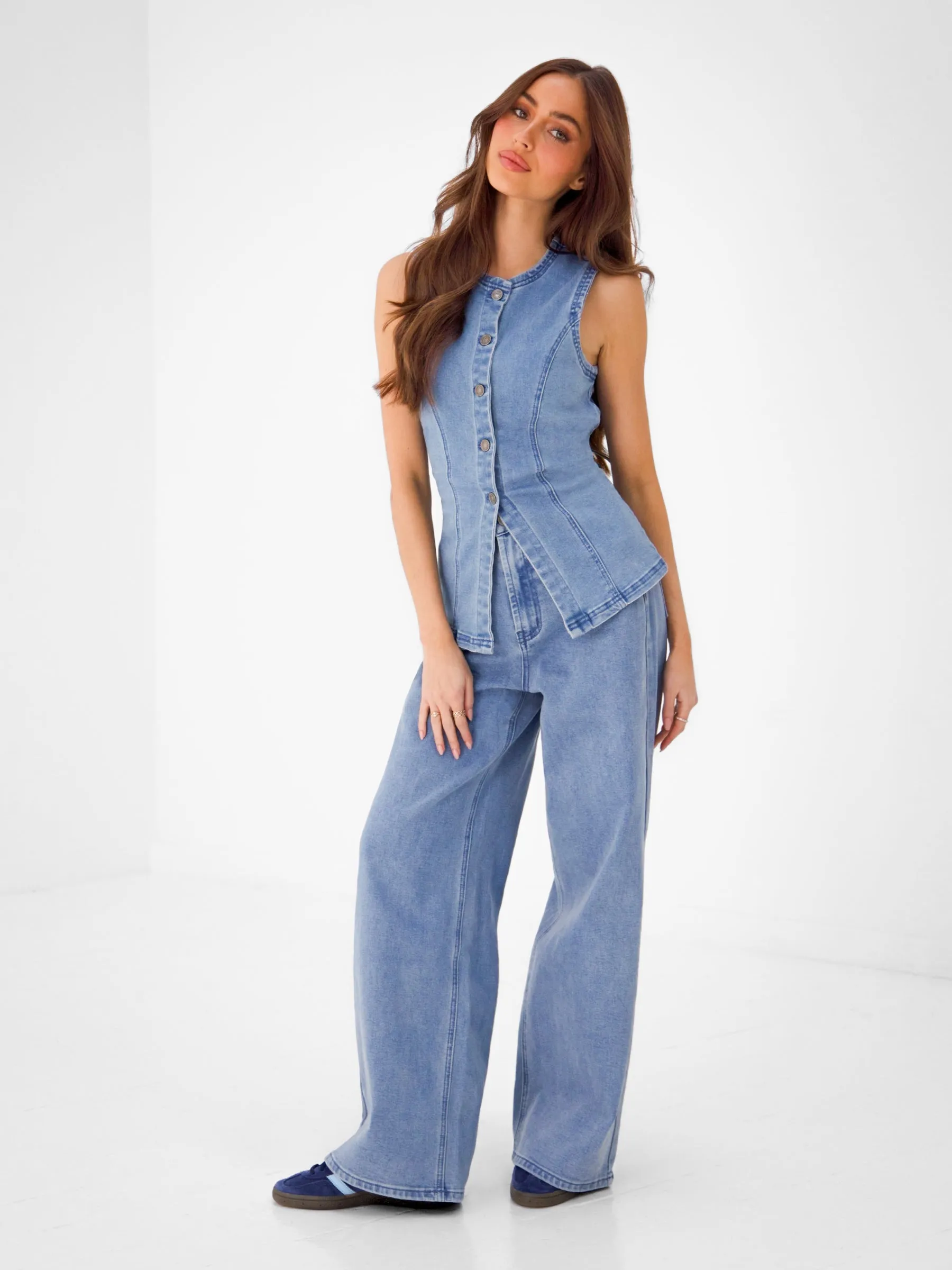 Blakely Denim Button Up Top - Light Blue sold by Blakely product image thumbnail 3