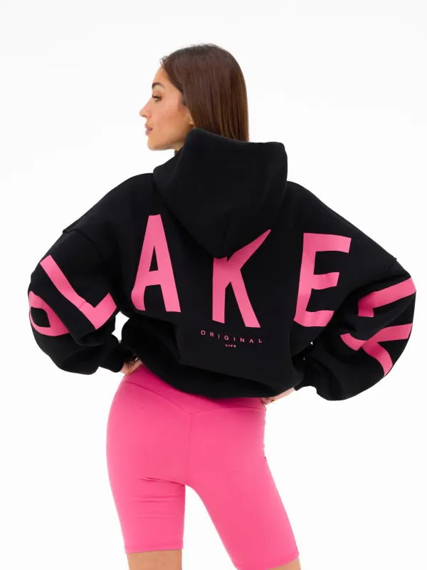 Isabel Oversized Hoodie - Black & Bold Pink sold by Blakely