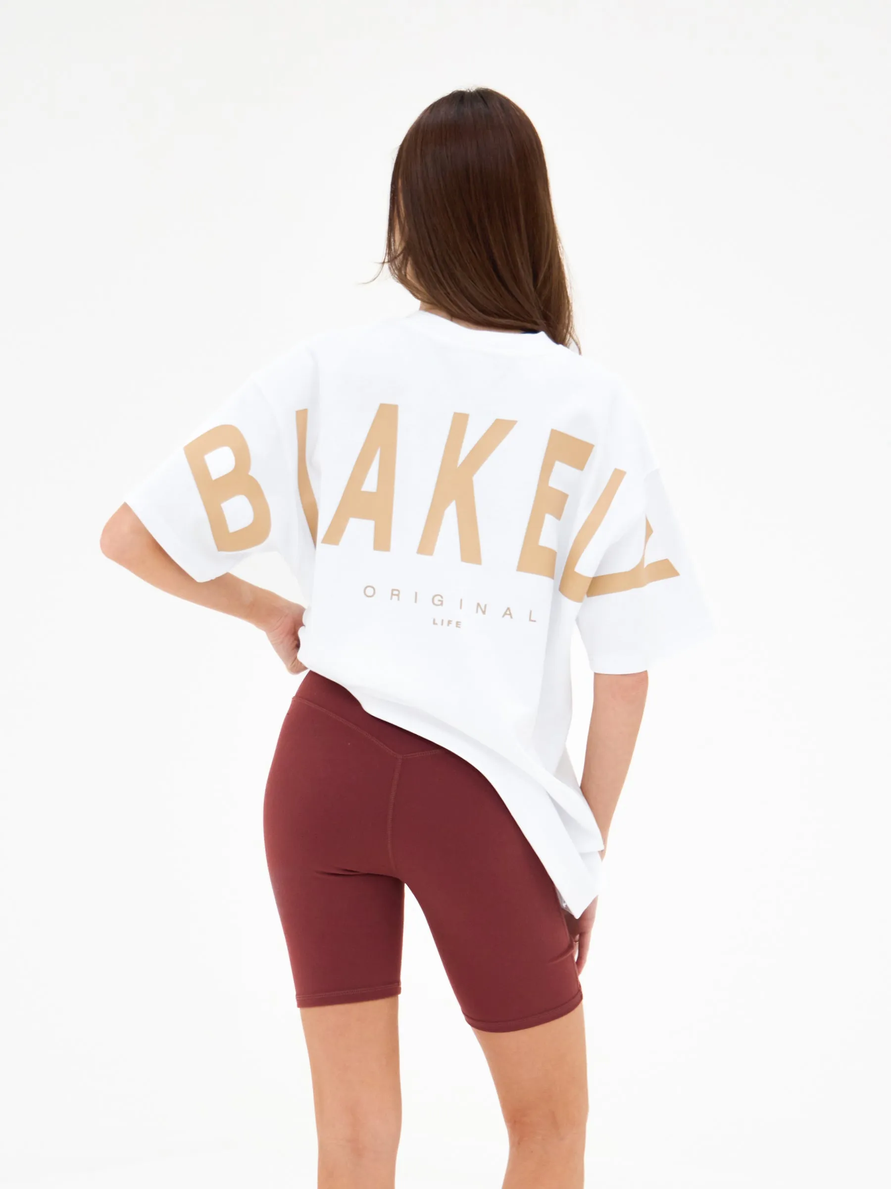 Isabel Oversized T-Shirt - White & Light Tan sold by Blakely product image thumbnail 5