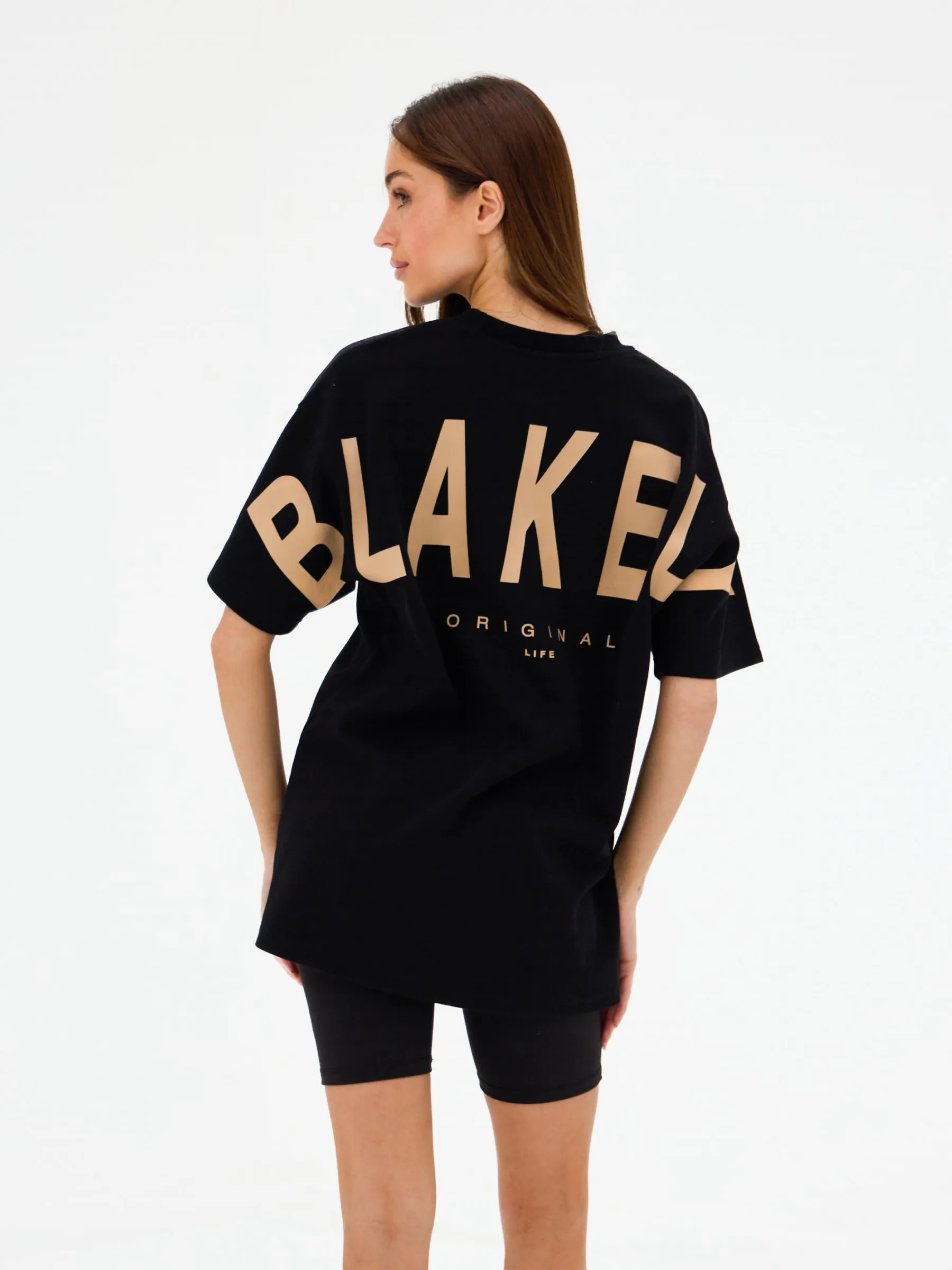 Isabel Oversized T-Shirt - Black & Light Tan sold by Blakely product image thumbnail 4