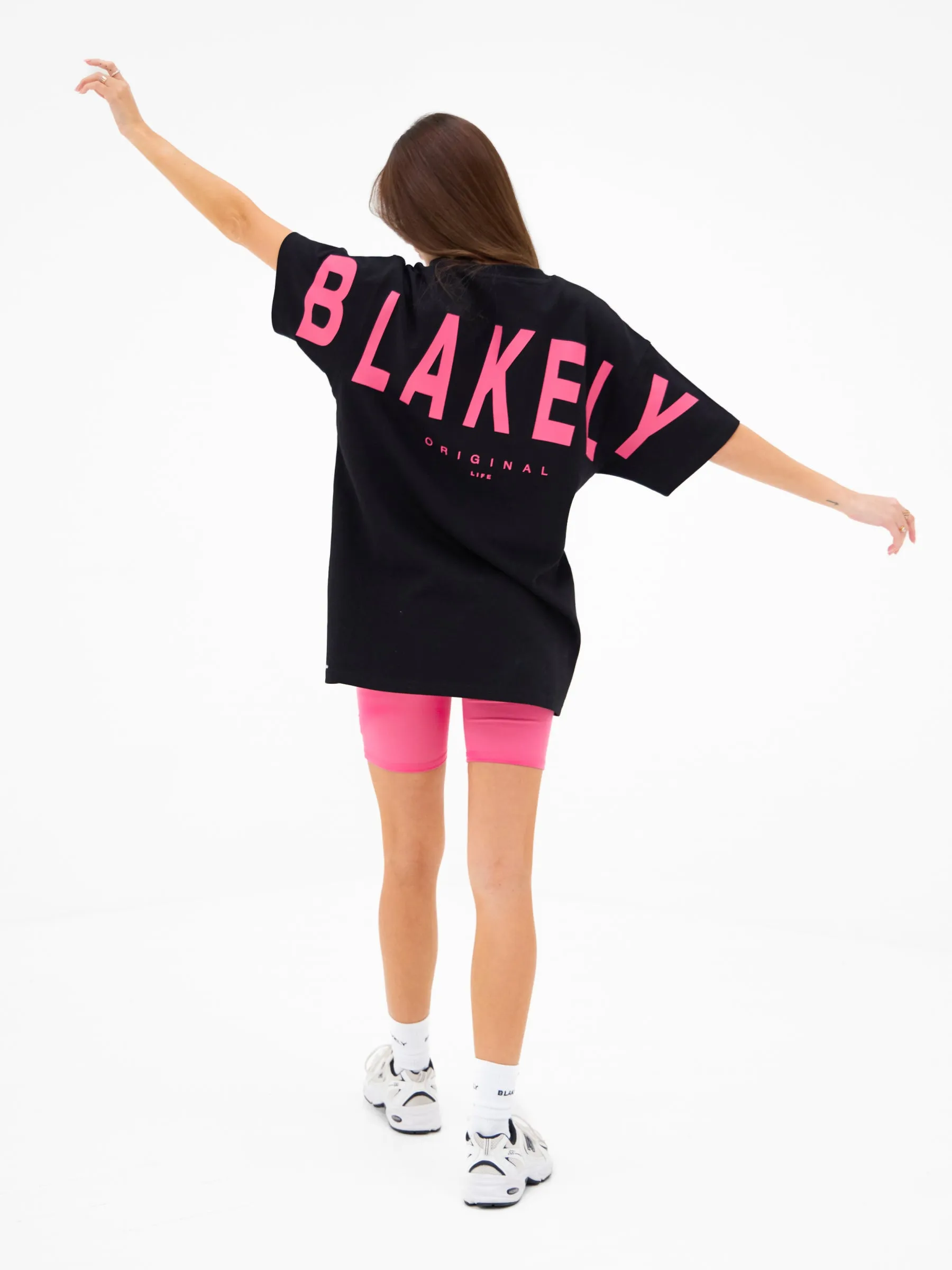 Isabel Oversized T-Shirt - Black & Bold Pink sold by Blakely product image thumbnail 4