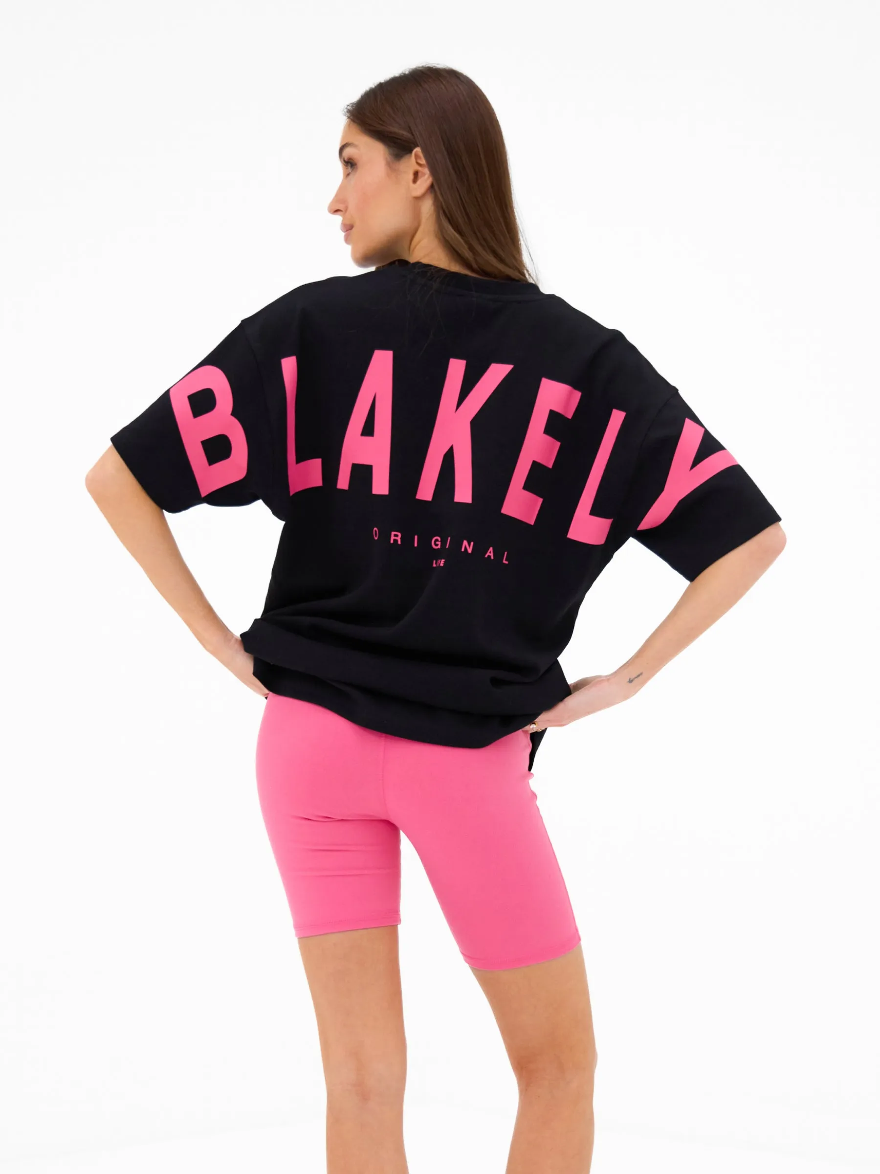 Isabel Oversized T-Shirt - Black & Bold Pink sold by Blakely product image thumbnail 2