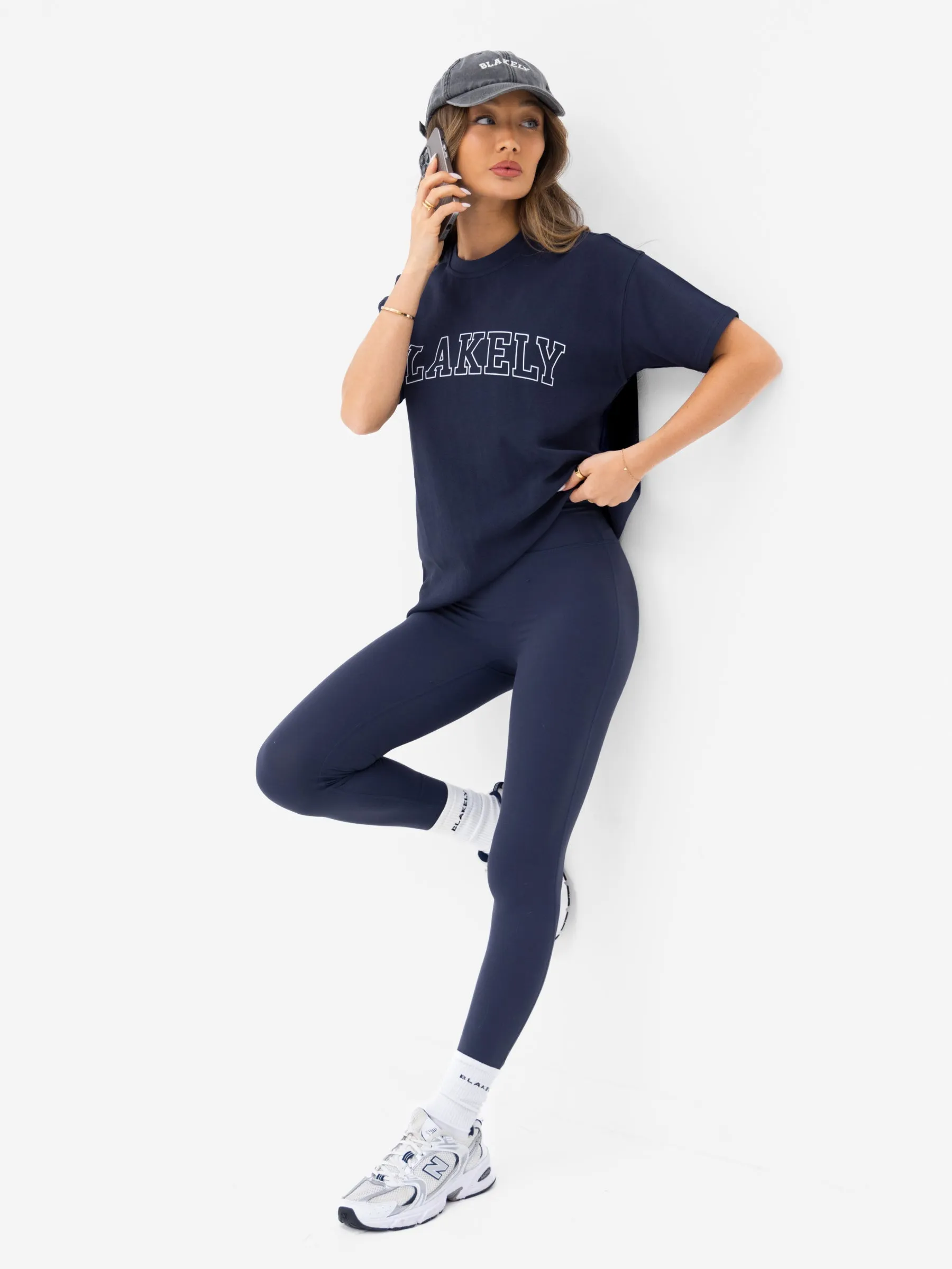 Outline Varsity Oversized T-Shirt - True Navy sold by Blakely product image thumbnail 3