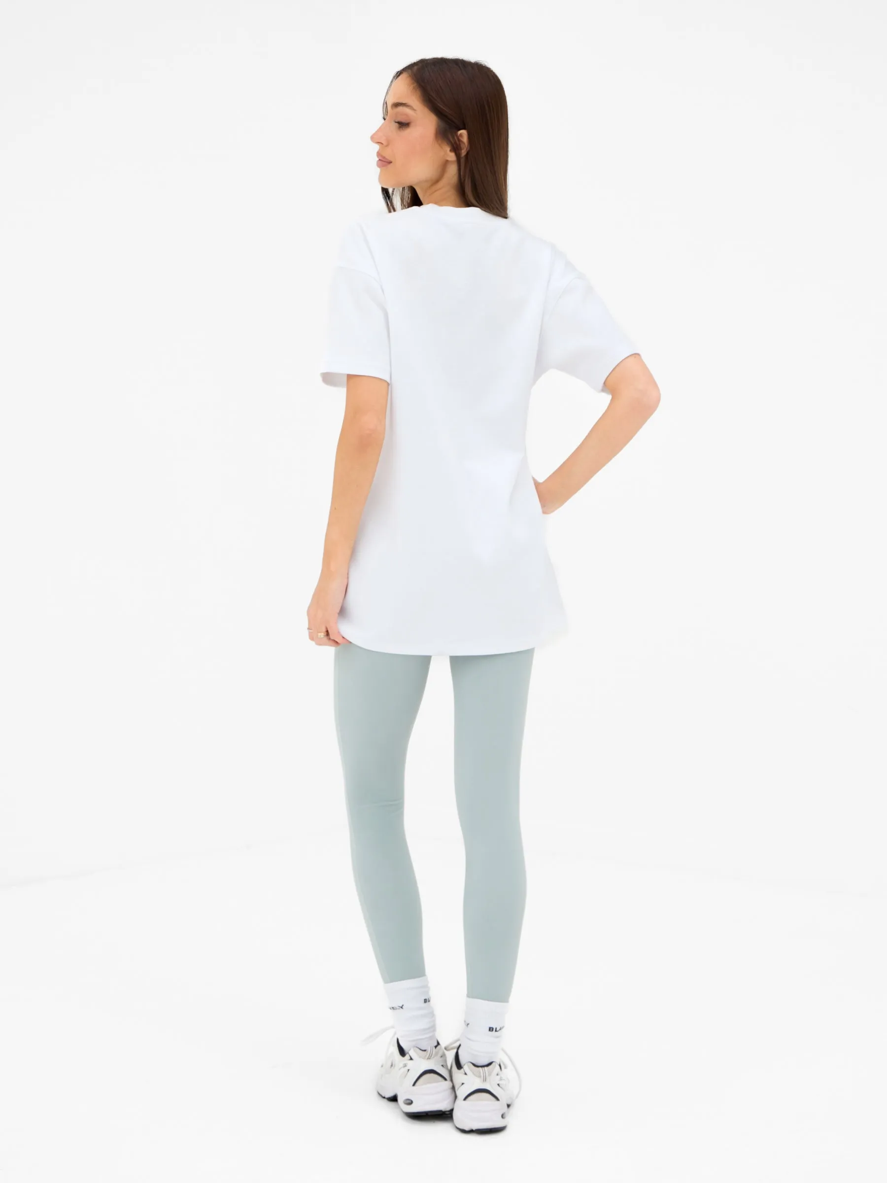 Outline Varsity Oversized T-Shirt - White & Mineral Blue sold by Blakely product image thumbnail 4