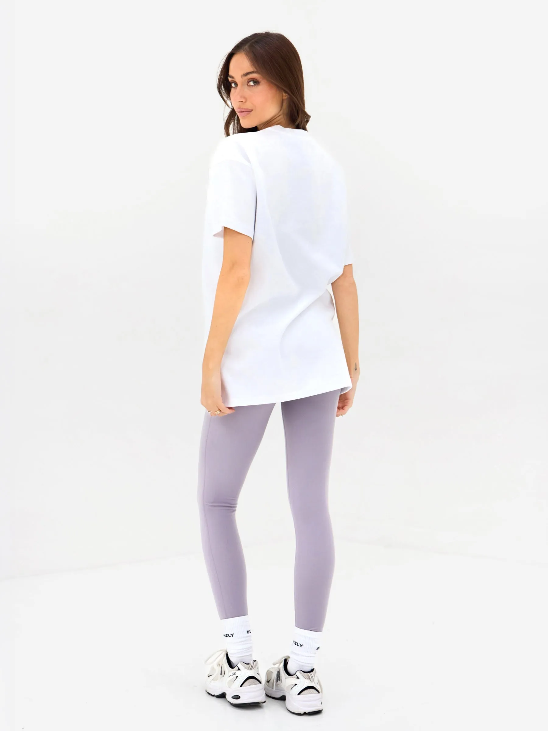 Outline Varsity Oversized T-Shirt - White & Washed Lilac sold by Blakely product image thumbnail 4