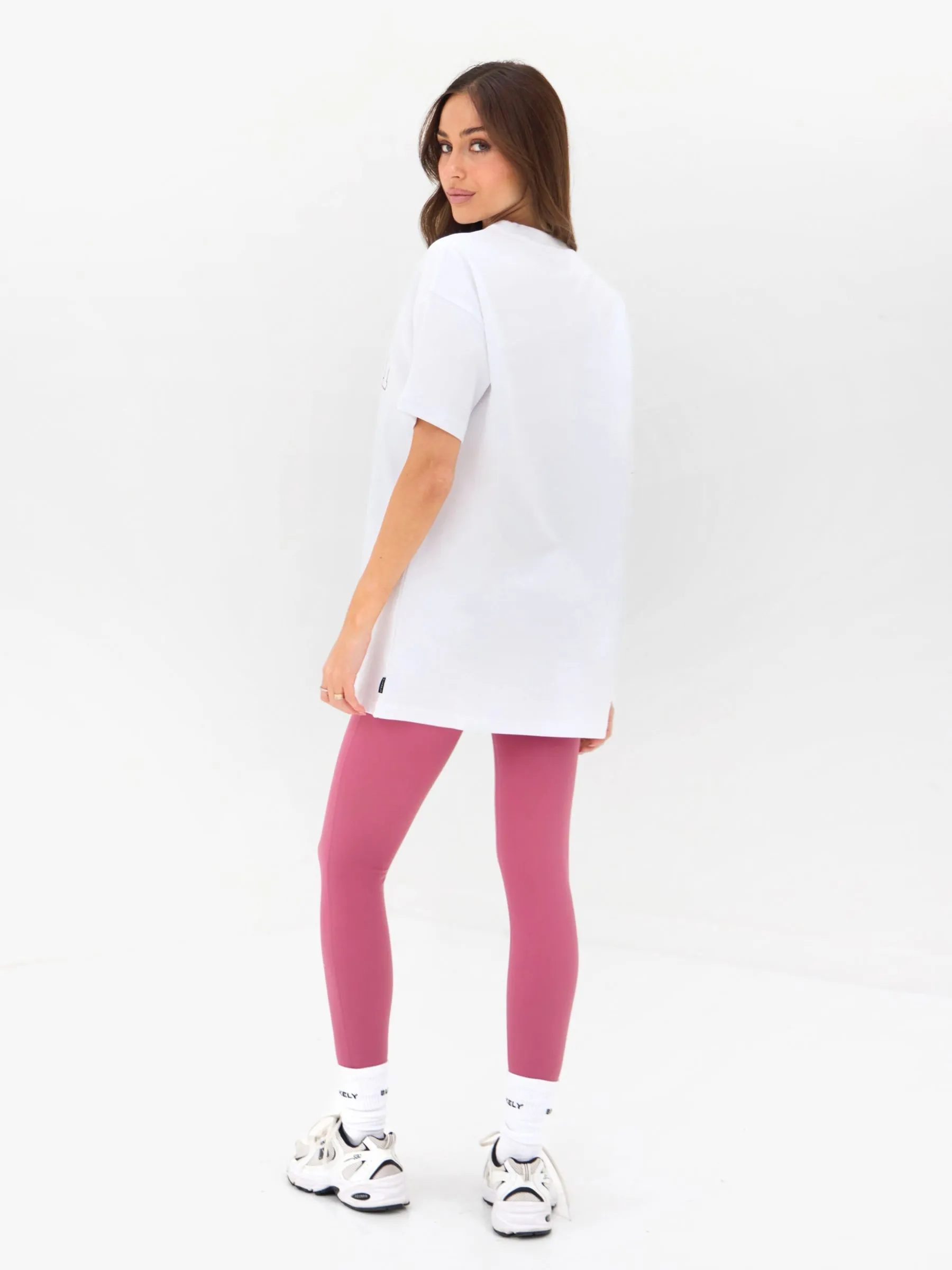 Outline Varsity Oversized T-Shirt - White & Ballet Pink sold by Blakely product image thumbnail 4