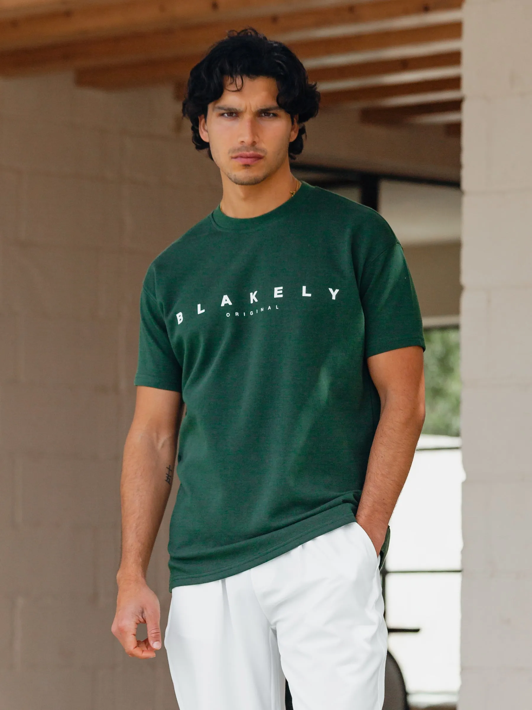 Genoa Relaxed T-Shirt - Dark Green sold by Blakely
