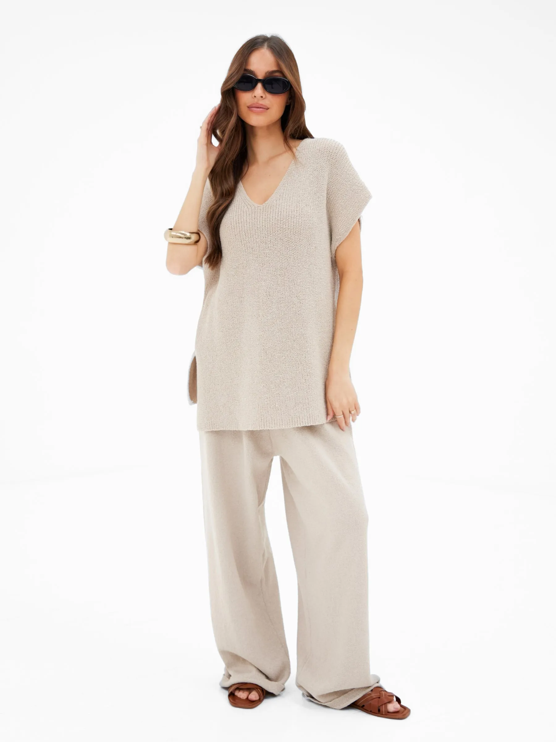 Mae Oversized Crochet Tank Top - Taupe sold by Blakely product image thumbnail 5