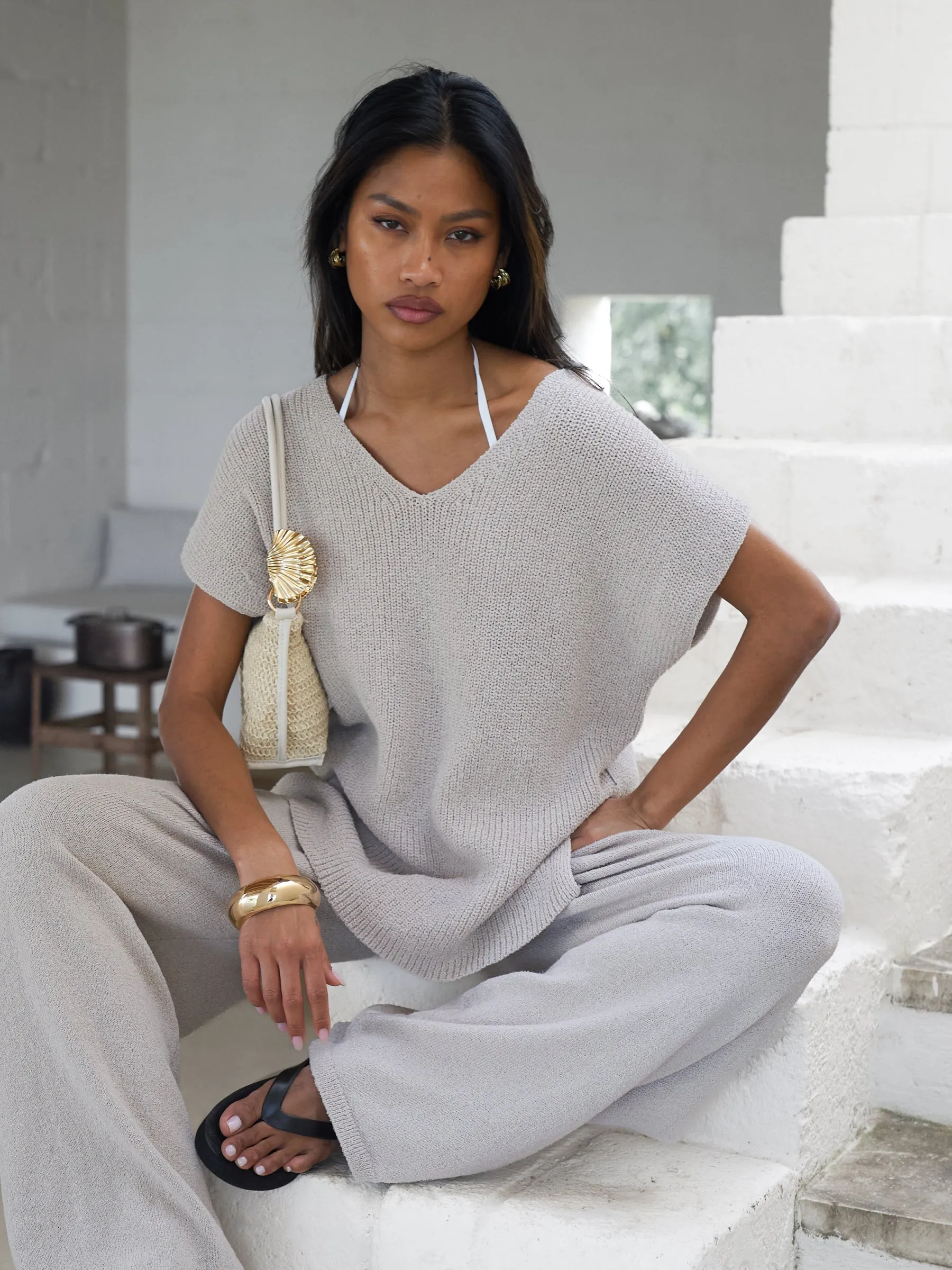 Mae Oversized Crochet Tank Top - Taupe sold by Blakely product image thumbnail 2