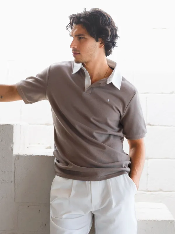 Ander Relaxed Polo Shirt - Brown made by Blakely