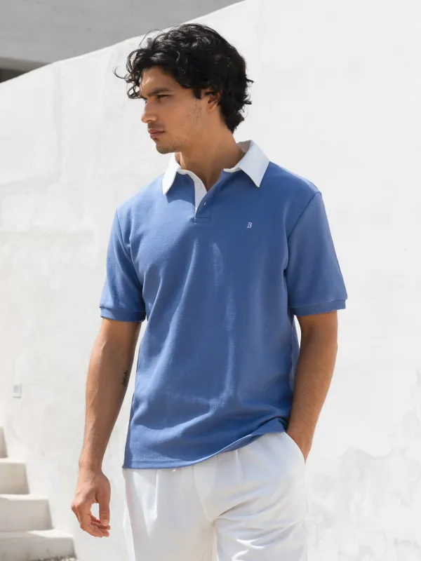 Ander Relaxed Polo Shirt - Blue made by Blakely