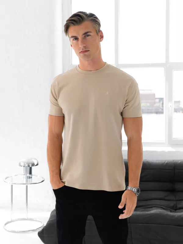 Conrad Relaxed Anchor T-Shirt - Soft Tan made by Blakely