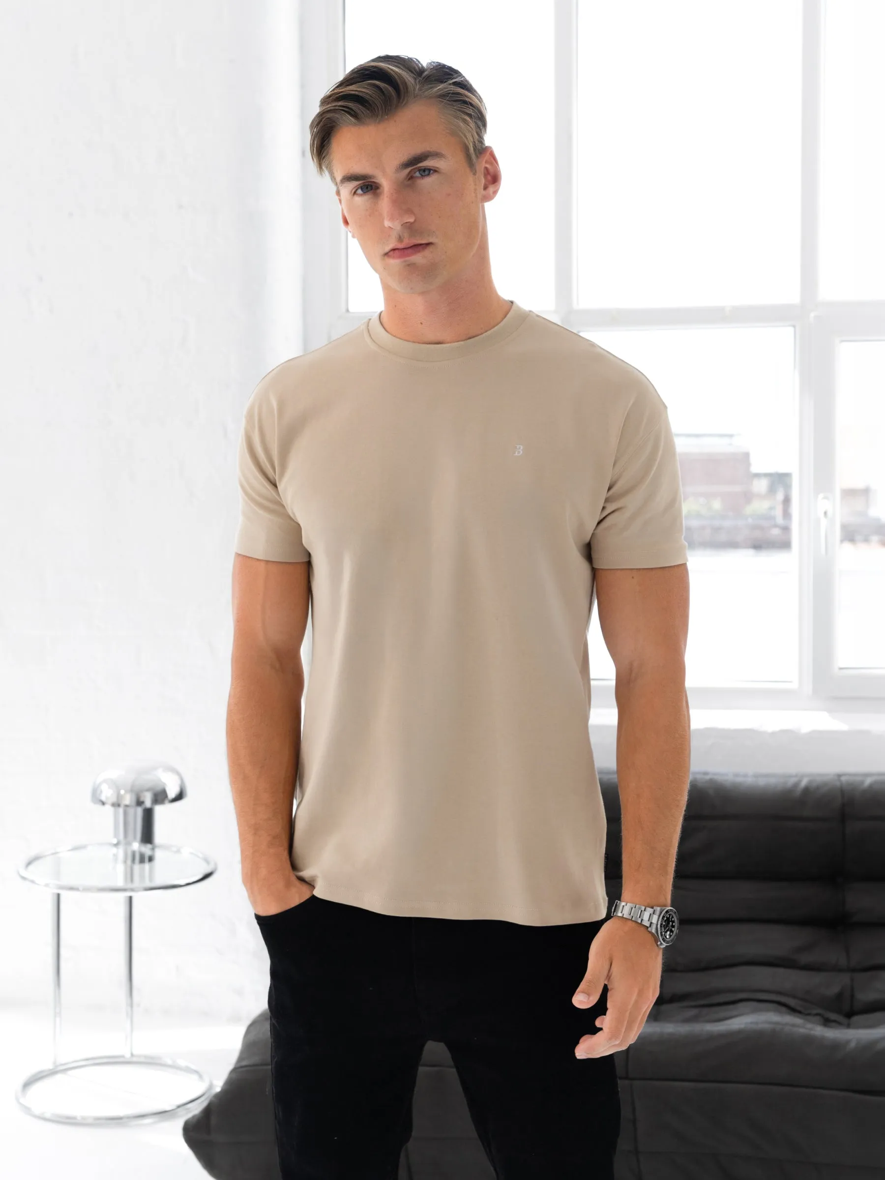 Conrad Relaxed Anchor T-Shirt - Soft Tan sold by Blakely