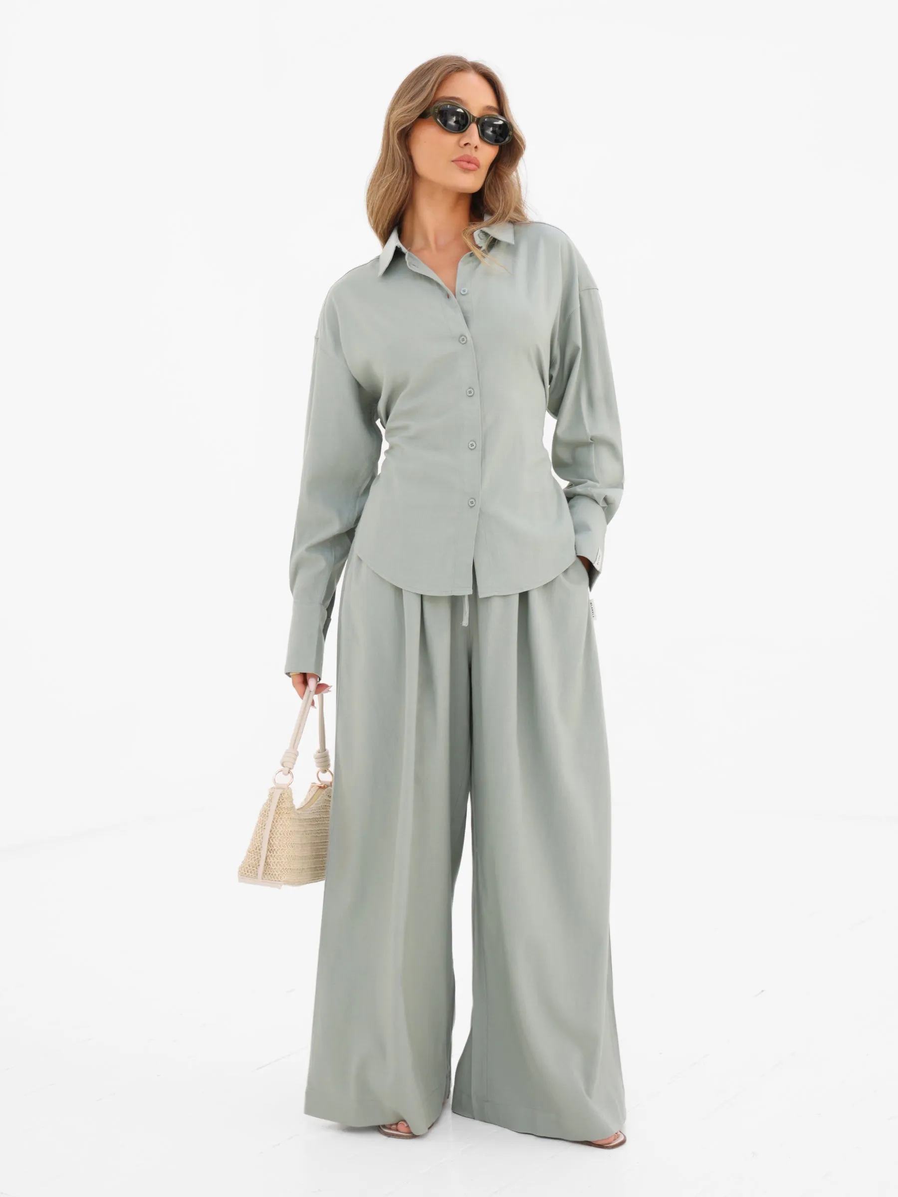 Alessia Linen Trousers - Soft Sage sold by Blakely product image thumbnail 2