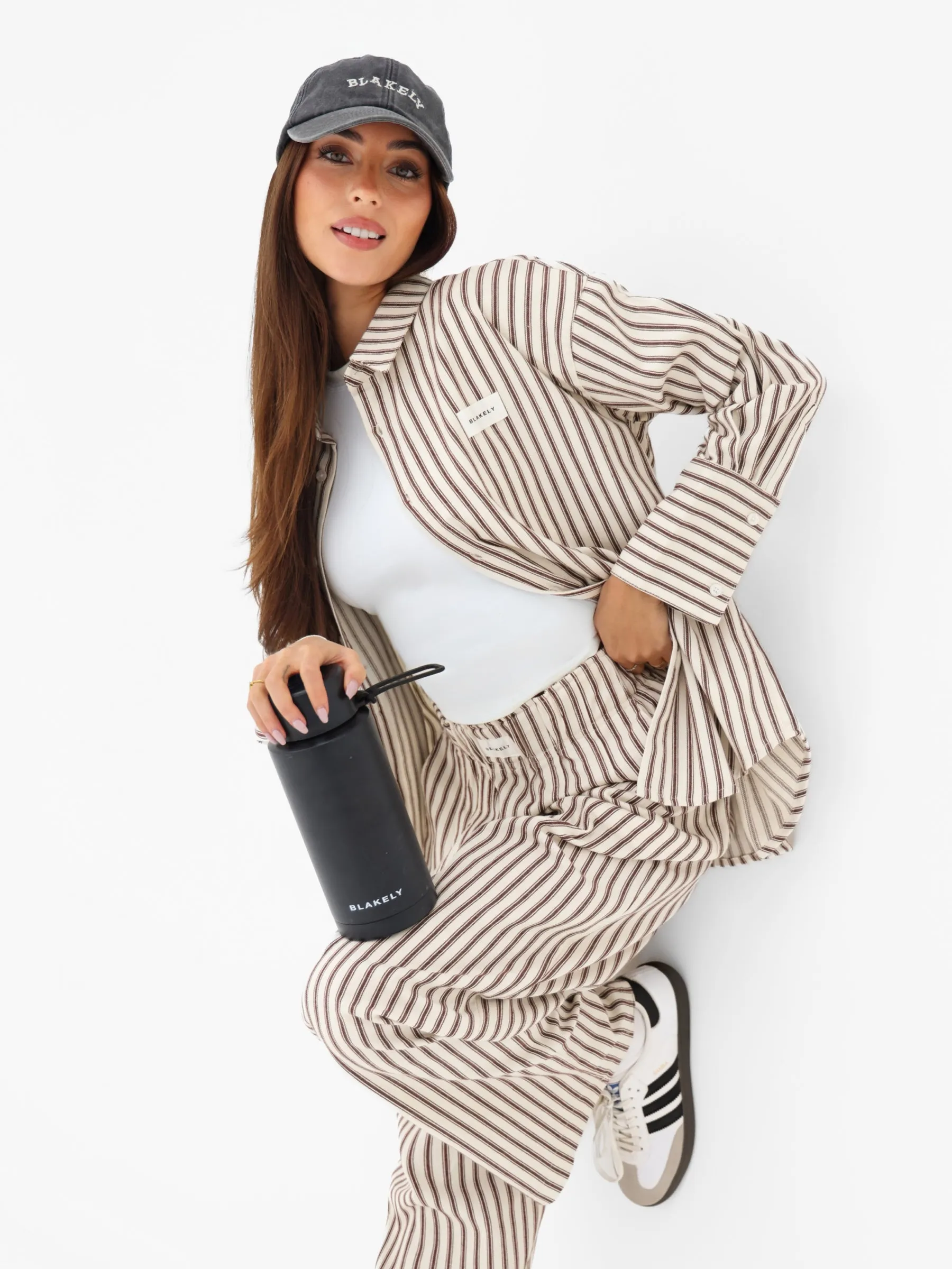 Lou Oversized Stripe Shirt - Chestnut Brown sold by Blakely product image thumbnail 5