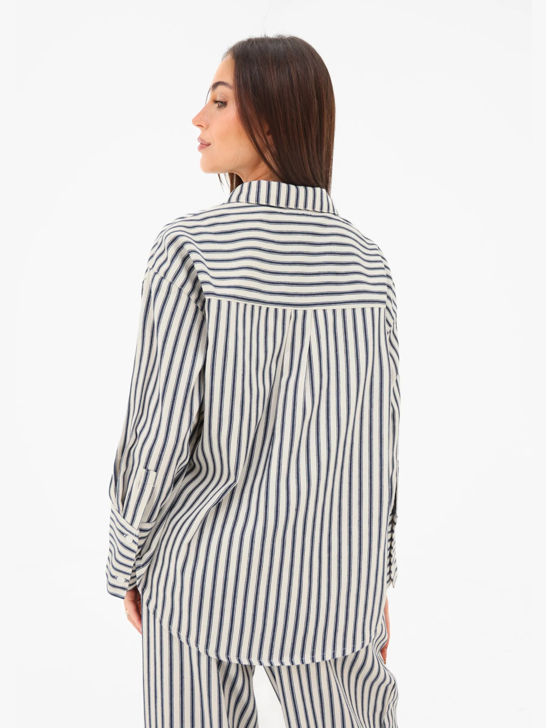 Lou Oversized Stripe Shirt - Dark Navy sold by Blakely product image thumbnail 4
