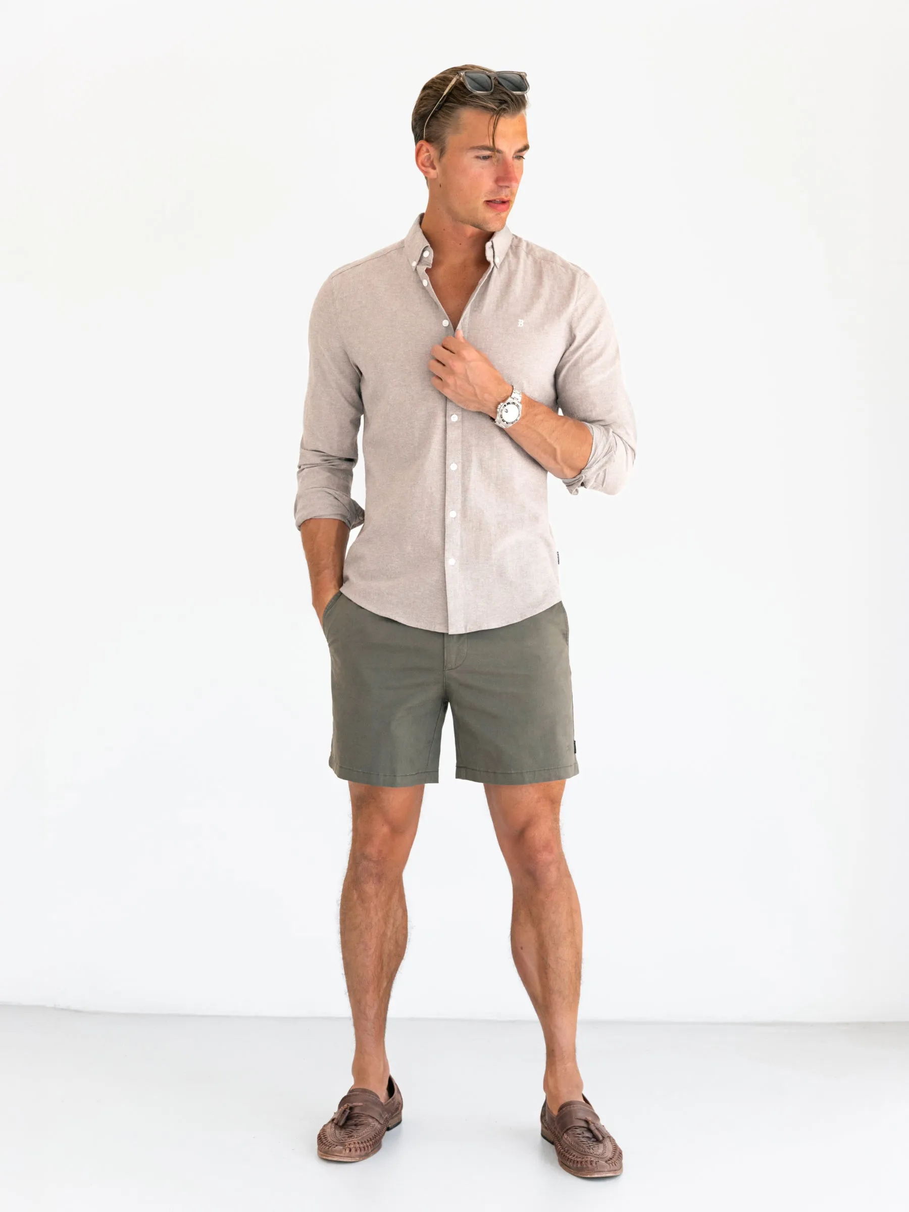Rowan Long Sleeve Cotton Shirt - Sand sold by Blakely product image thumbnail 4